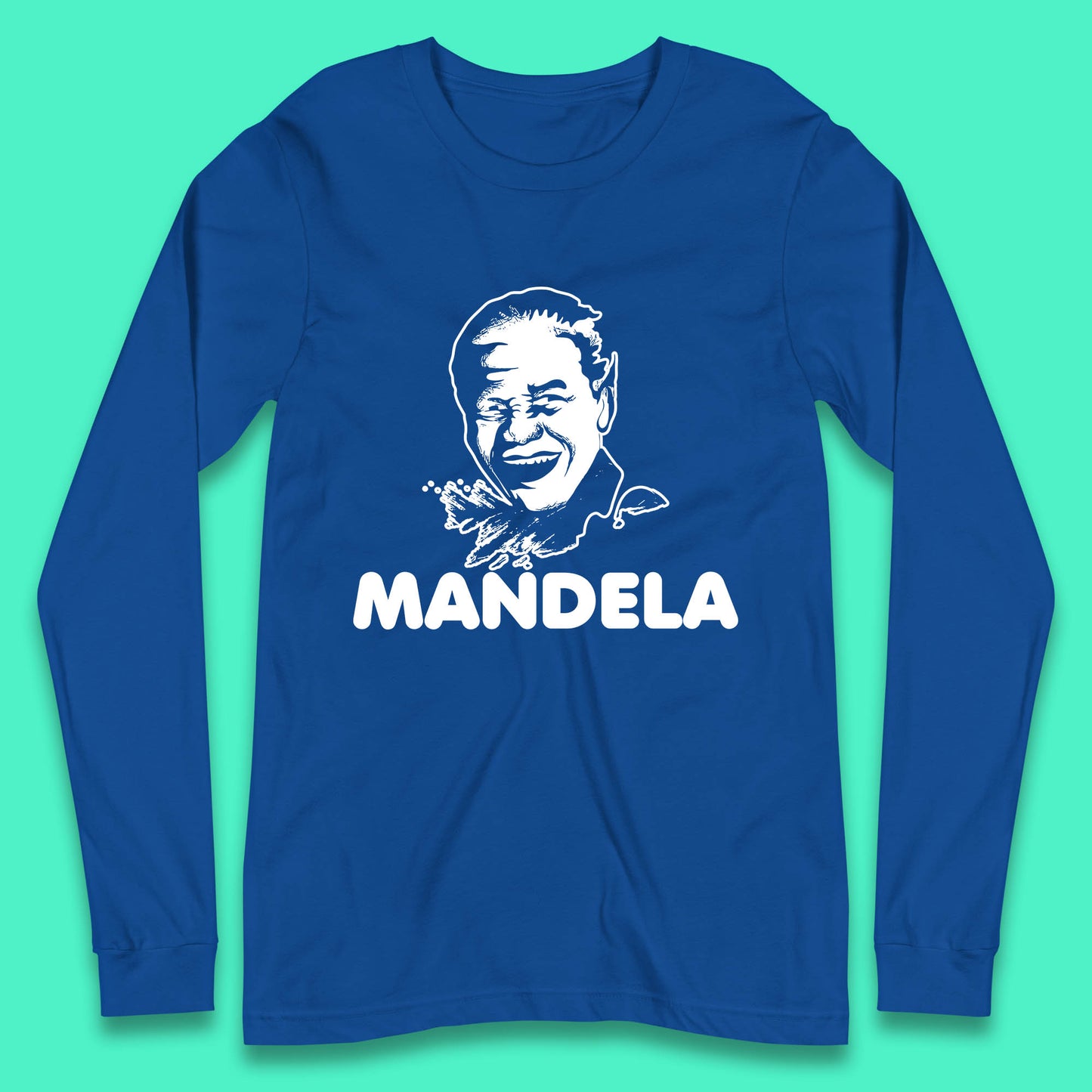 Mandela Portrait Art Black Lives Matter Nelson Mandela International Day Long Sleeve T Shirt
