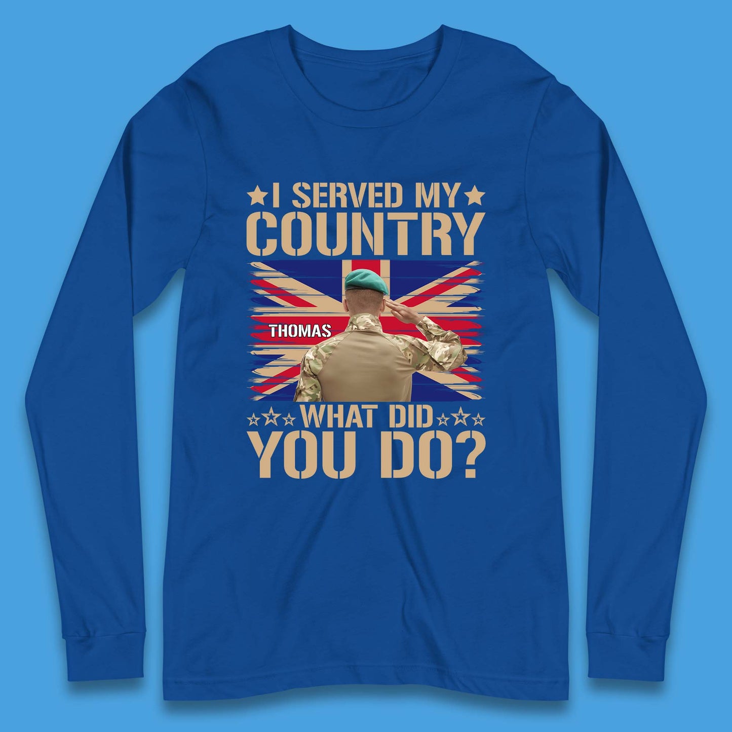 Personalised I Served My Country Long Sleeve T-Shirt