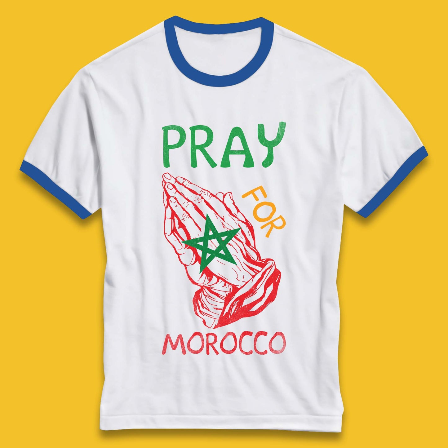 Pray For Morocco Stand With Morocco Support Morocco Stay Strong Morocco Earthquake Ringer T Shirt