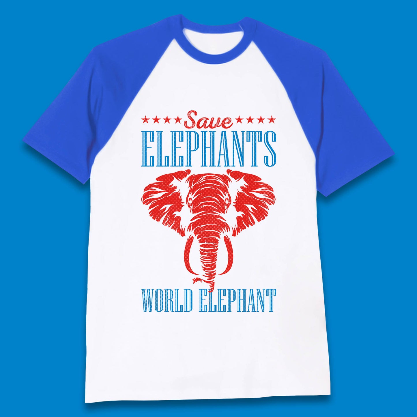 Save The Elephants World Elephant Day Zoo Animal Wildlife Baseball T Shirt