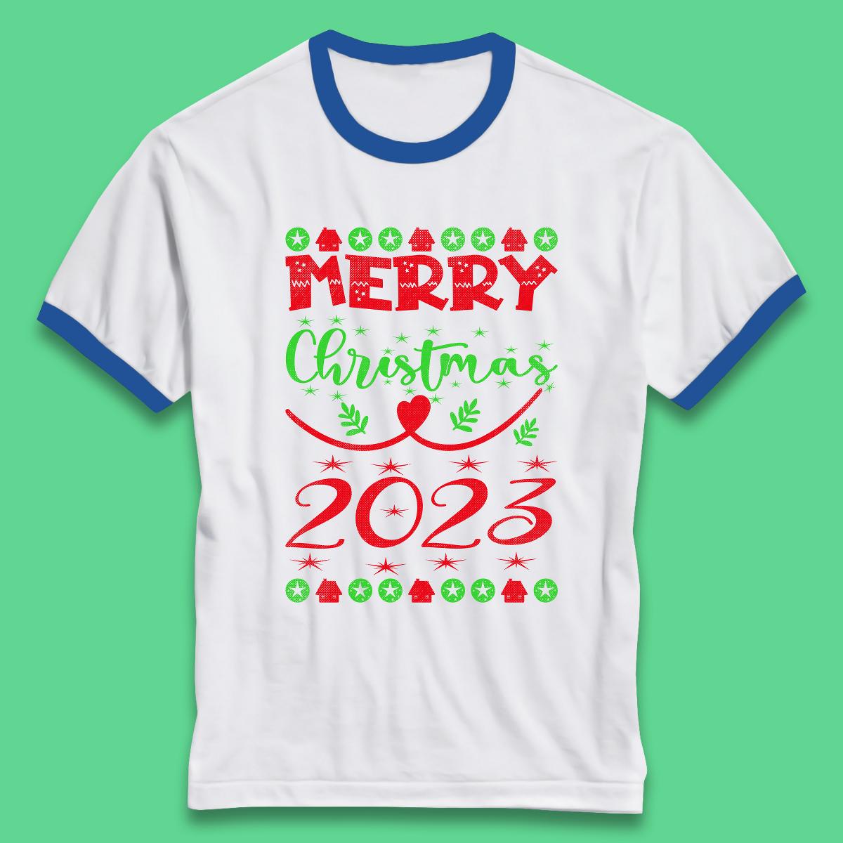 Merry Christmas 2023 Winter Holiday Xmas Festive Celebration Ringer T Shirt