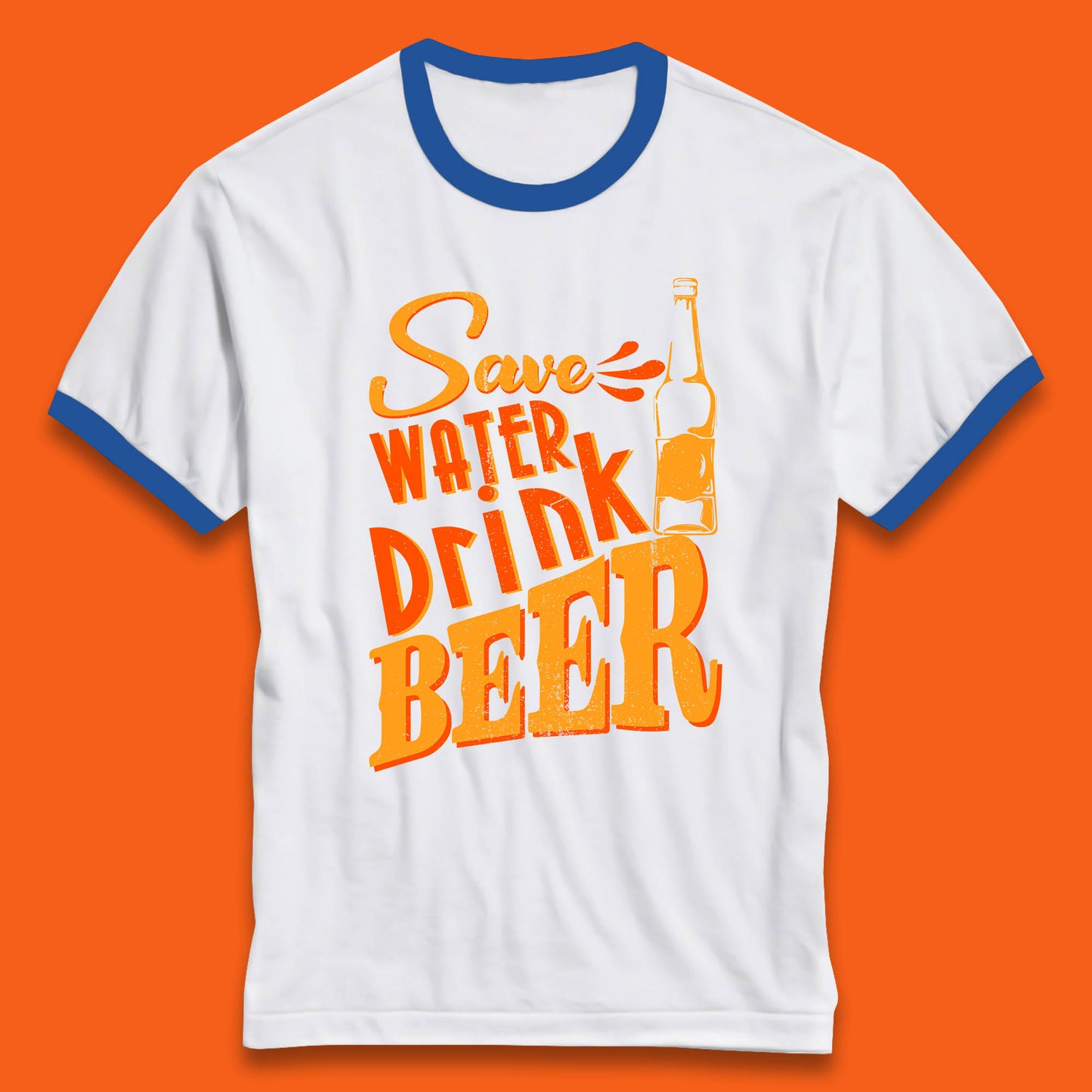 Save Water Drink Beer Halloween Horror Scary Beer Drinking Party Ringer T Shirt