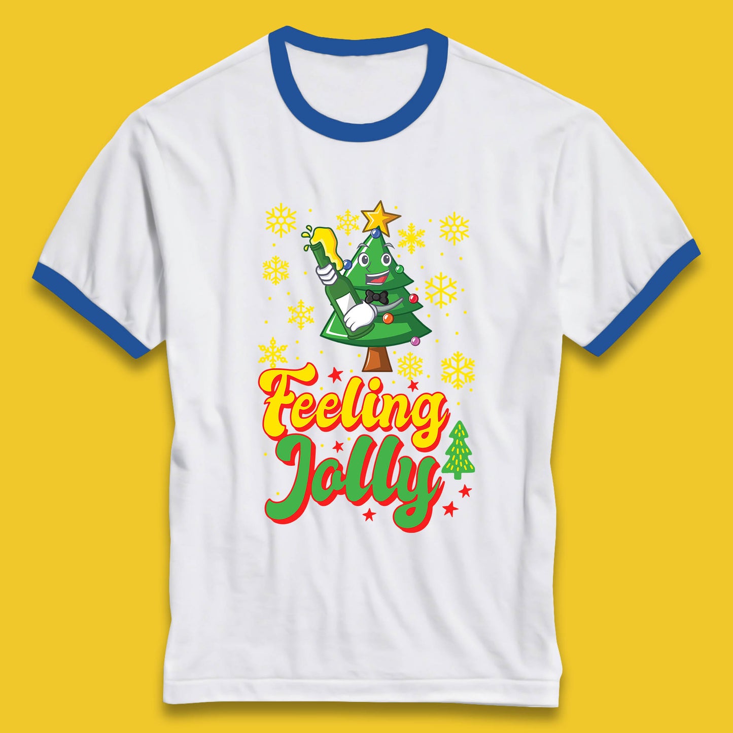 feeling jolly christmas beer ringer t shirt