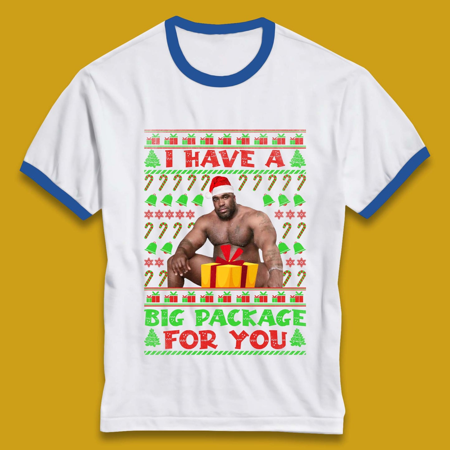 Big Package Ugly Christmas Ringer T-Shirt