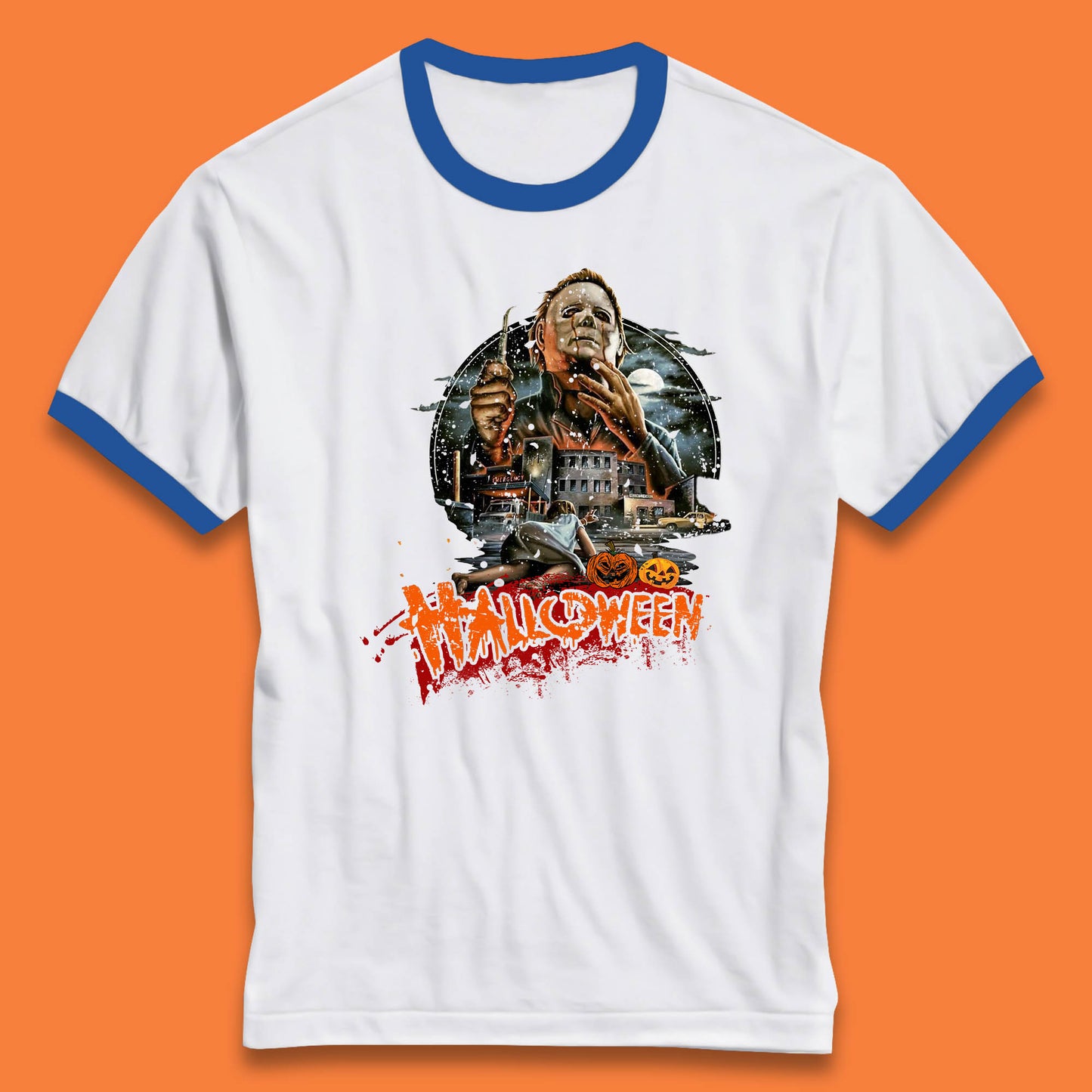 Halloween II The Nightmare Isn't Over Vintage Halloween Movie Poster Micheal Myers Horror Character Ringer T Shirt