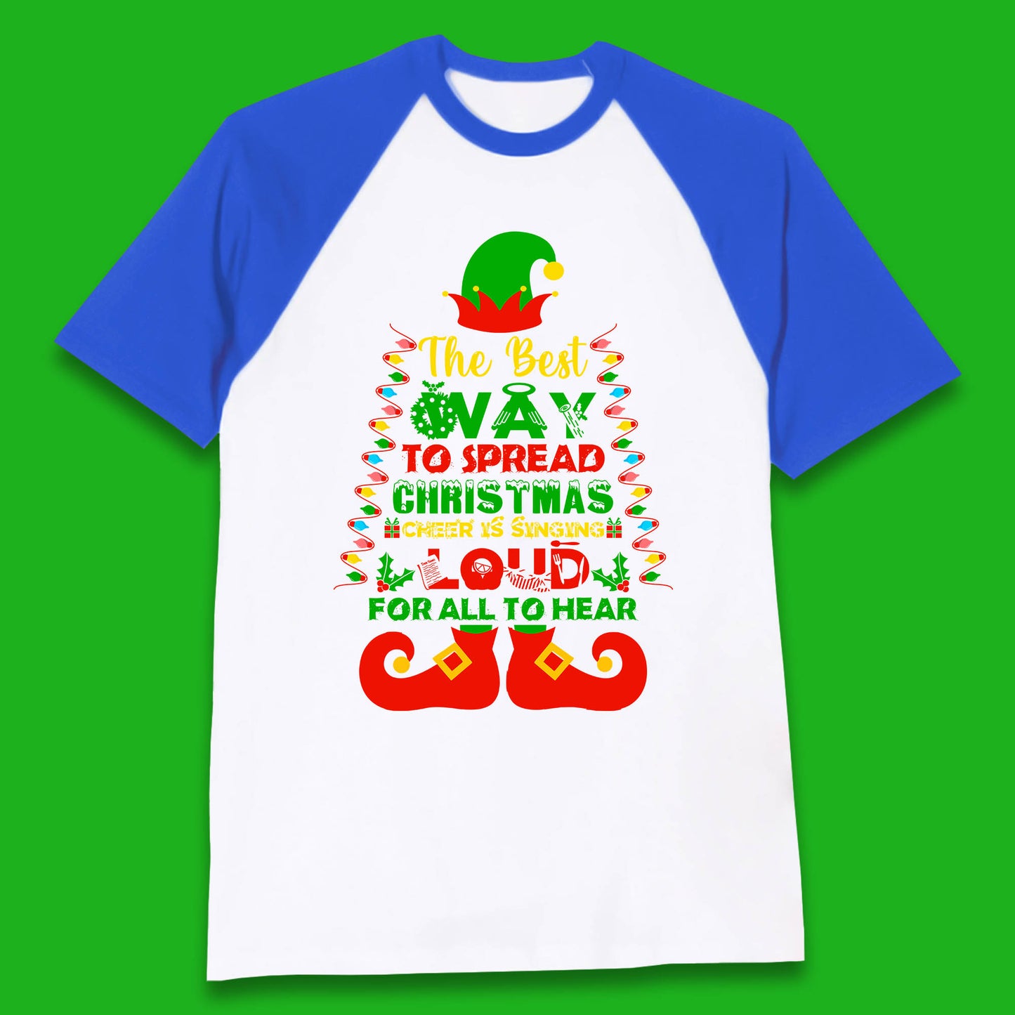 elf christmas quote baseball t shirt