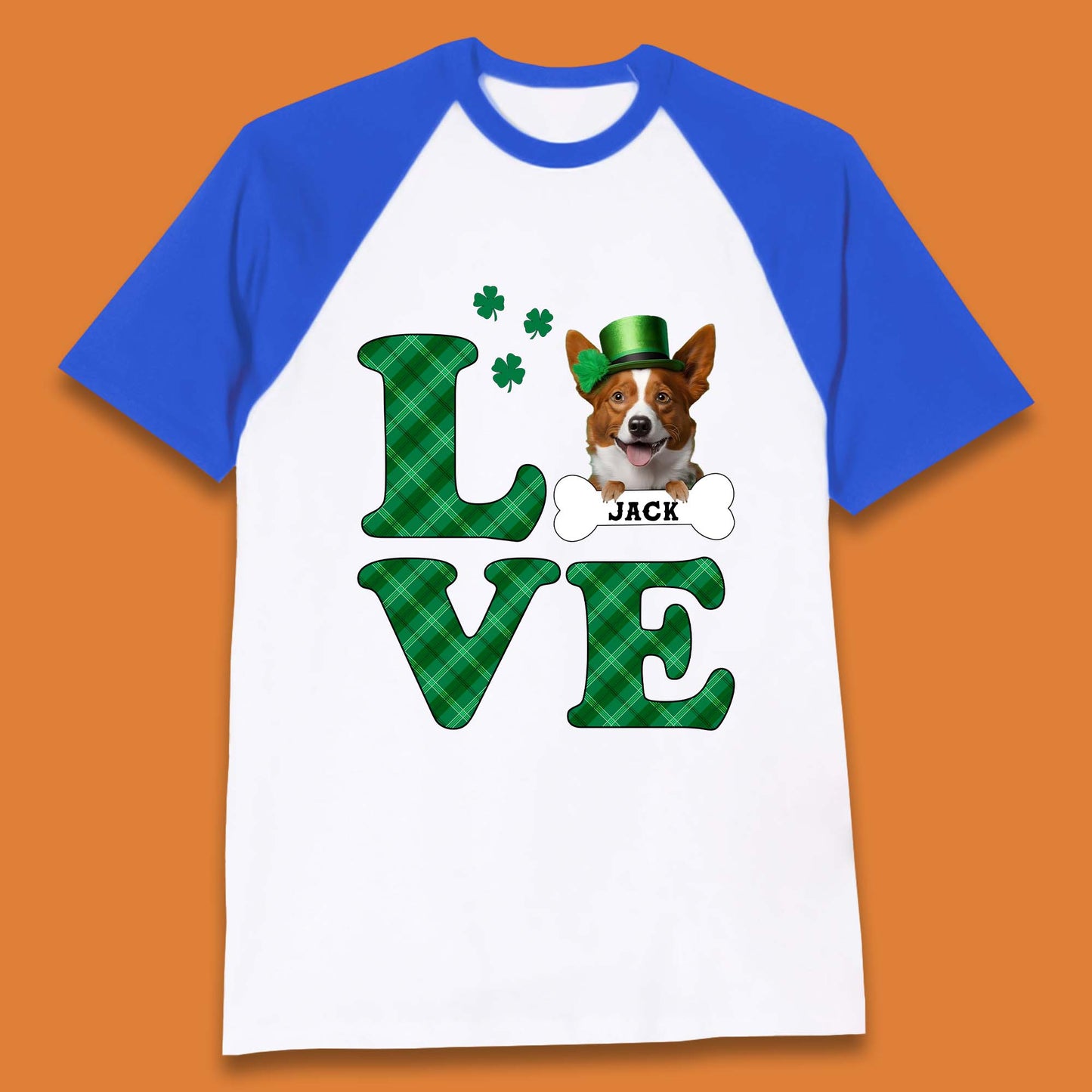 Personalised Love St. Patrick's Dog Baseball T-Shirt