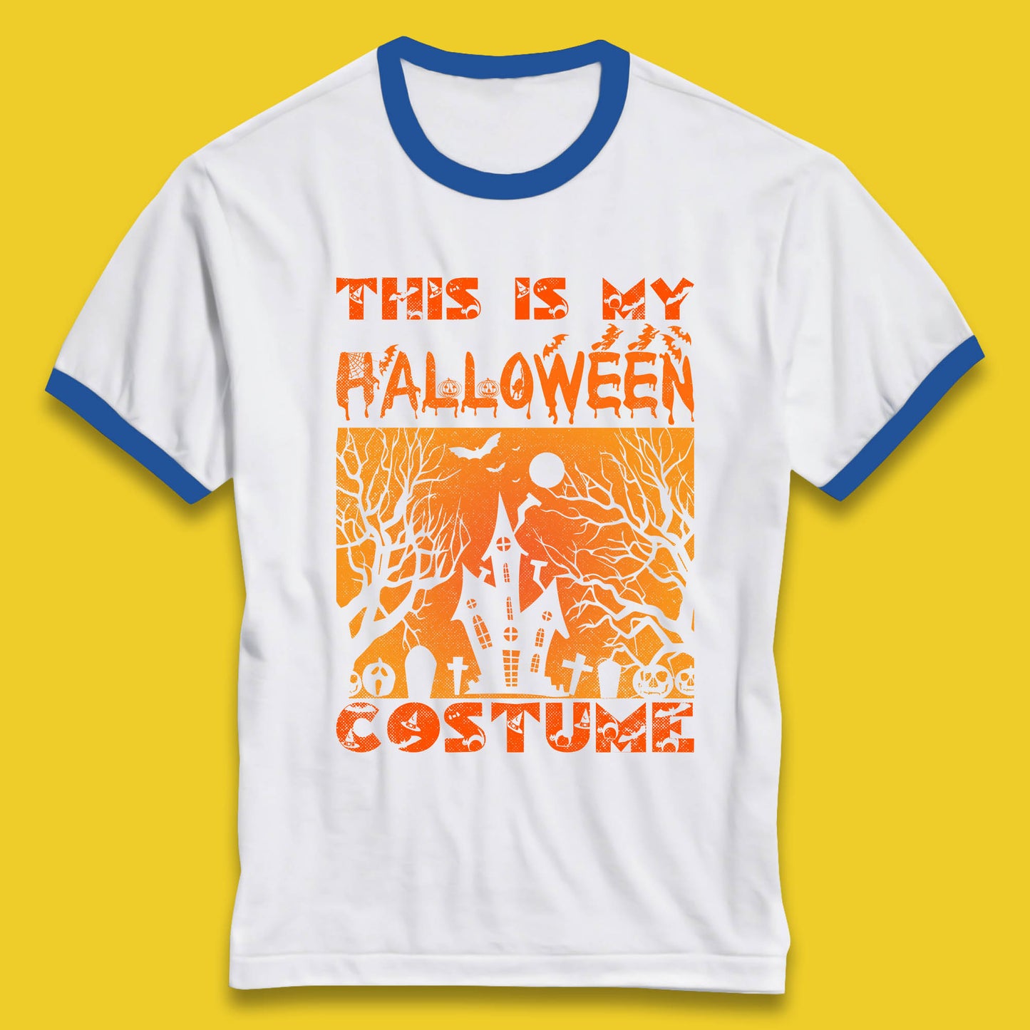 This Is My Halloween Costume Horror Scary Haunted House Spooky Season Ringer T Shirt