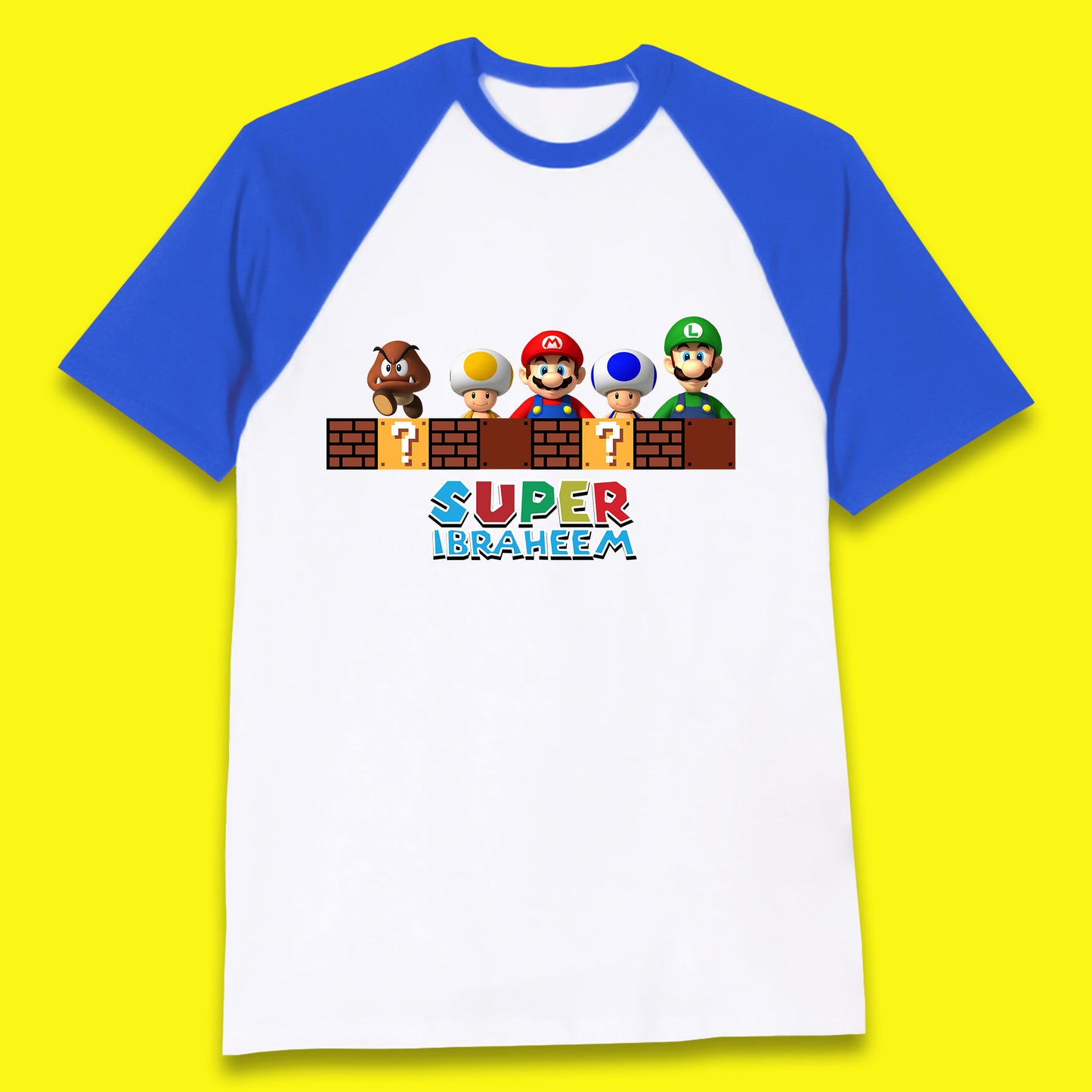 Personalised Super Mario Game Series Your Name Mario Bros Luigi Toad Mega Goomba Mario Baseball T Shirt