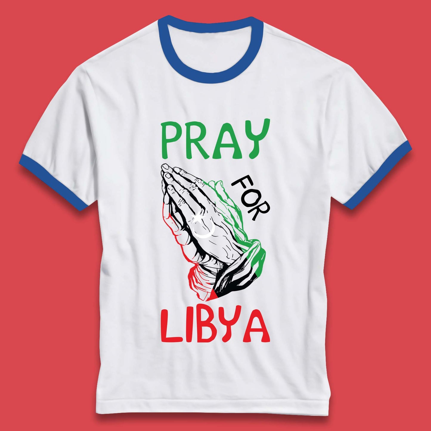Pray For Libya Stand With Libya Help Libya Flood Solidarity Ringer T Shirt