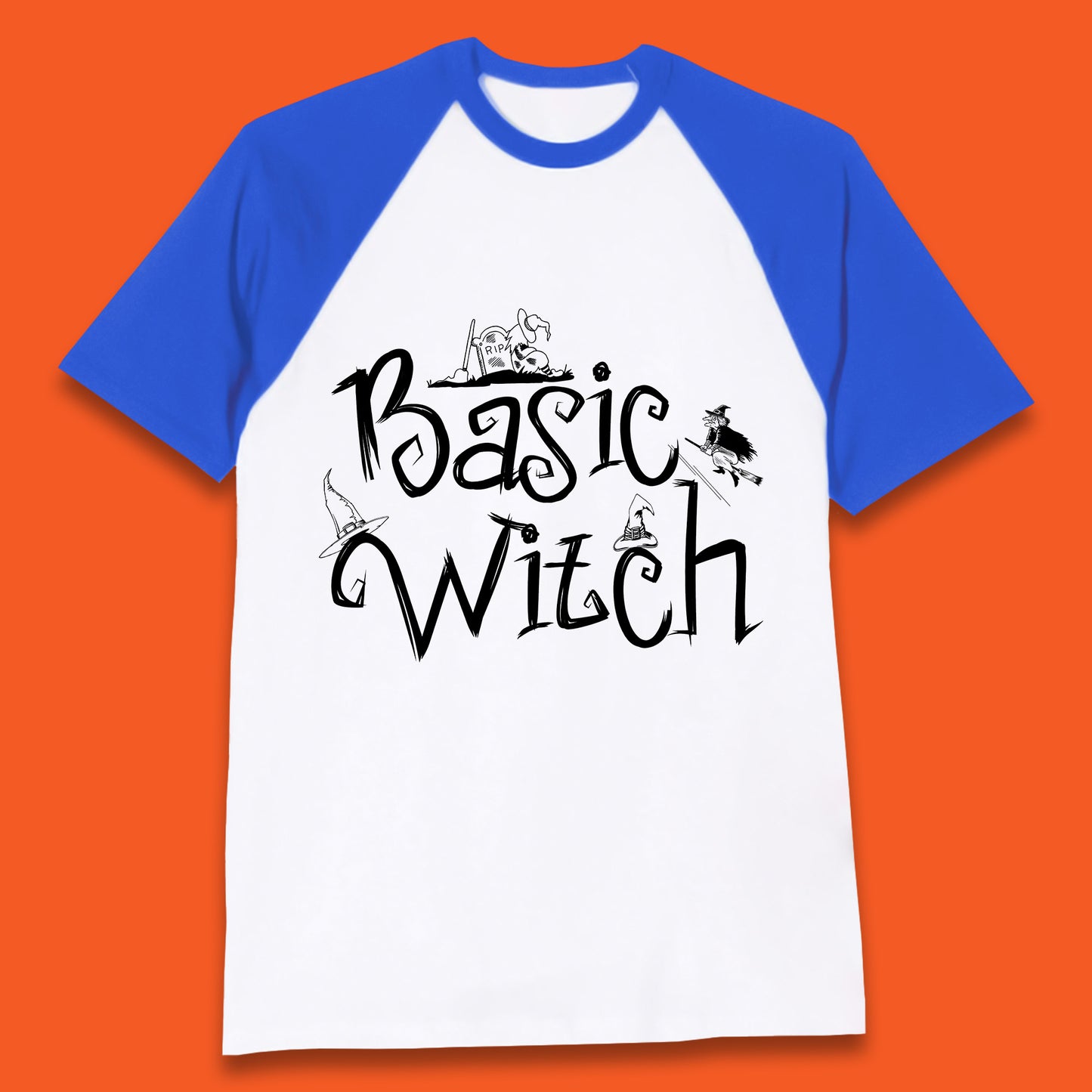 Basic Witch Funny Halloween Witch Horror Spooky Season Baseball T Shirt
