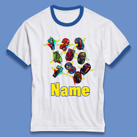 Personalised Number Day Superheroes Superheroes Ringer T-Shirt