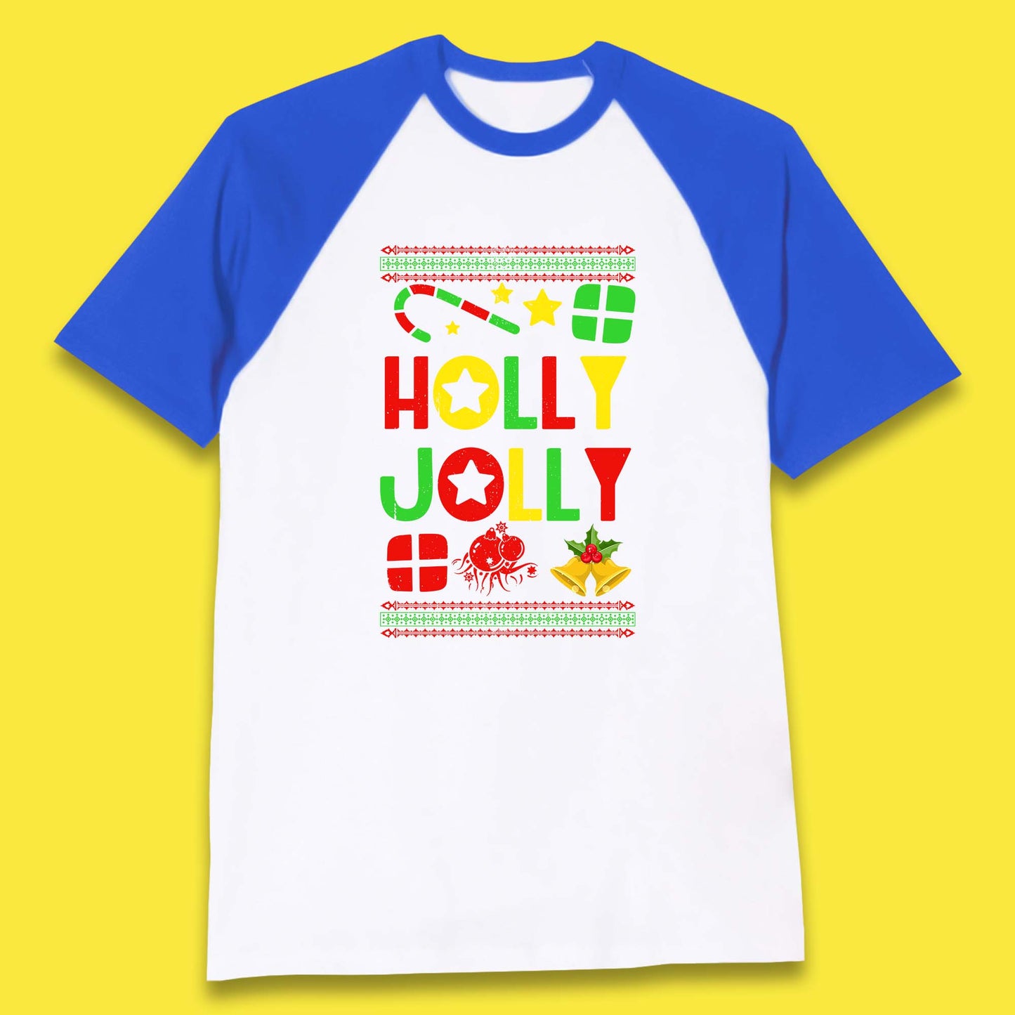 holly jolly christmas baseball t shirt