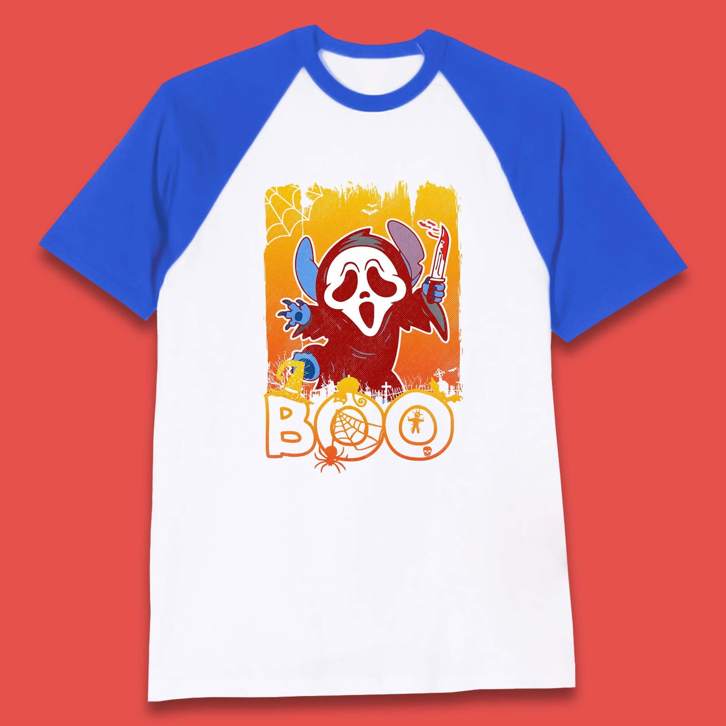 Stitch Scream Ghostface Disney Halloween Horror Movie Disney Lilo & Stitch Baseball T Shirt