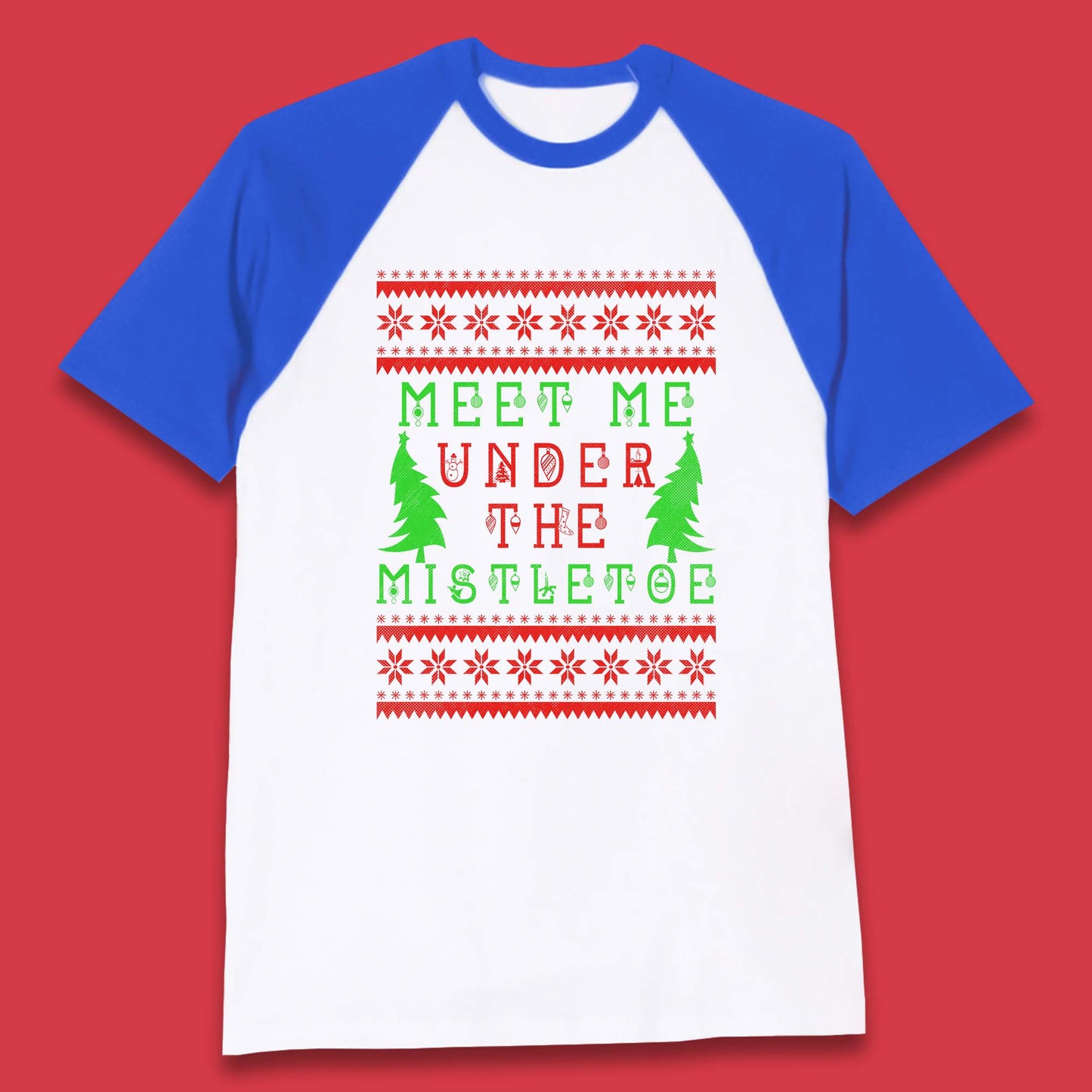 mistletoe christmas baseball t shirt