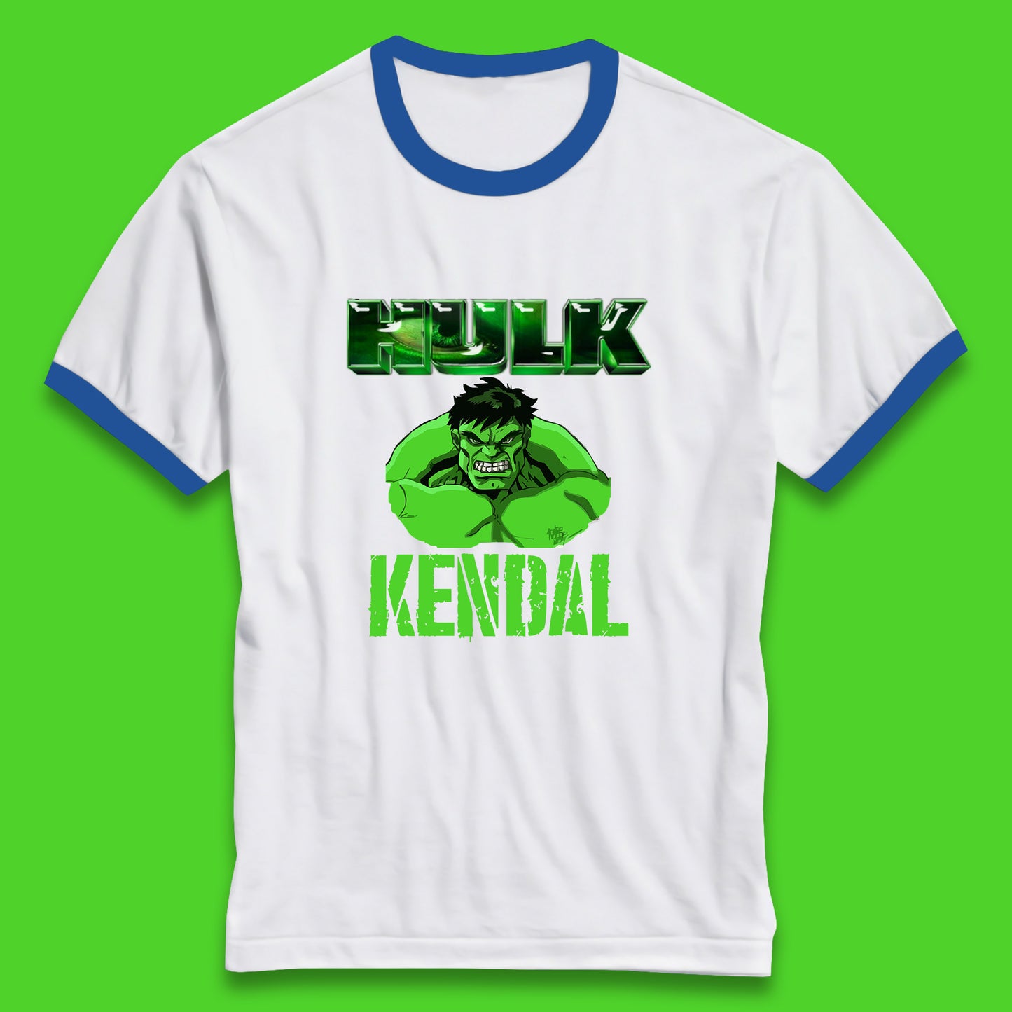 Personalised Hulk Your Name Marvel’s The Incredible Hulk Marvel Avengers Hulk Giant Man Angry Hulk Superhero Ringer T Shirt
