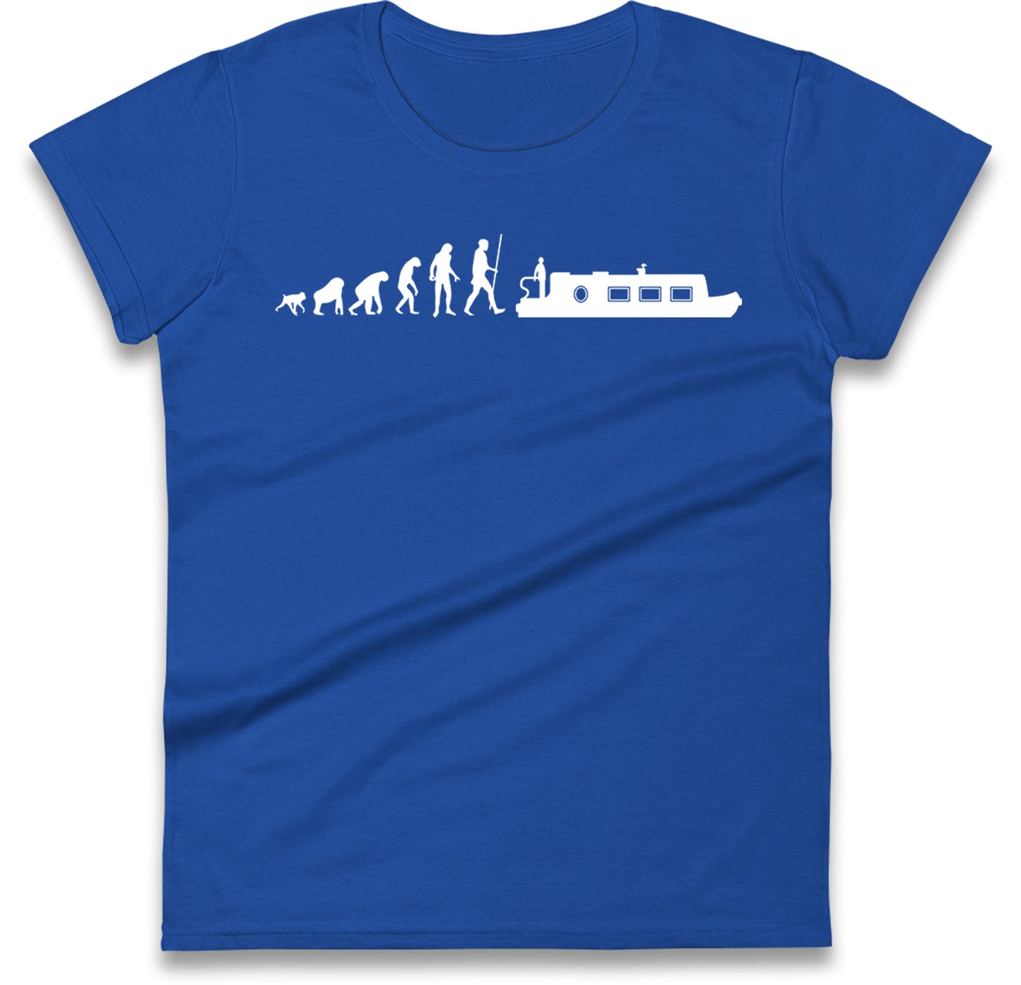 Human Evolution Canal boat Womens T Shirt