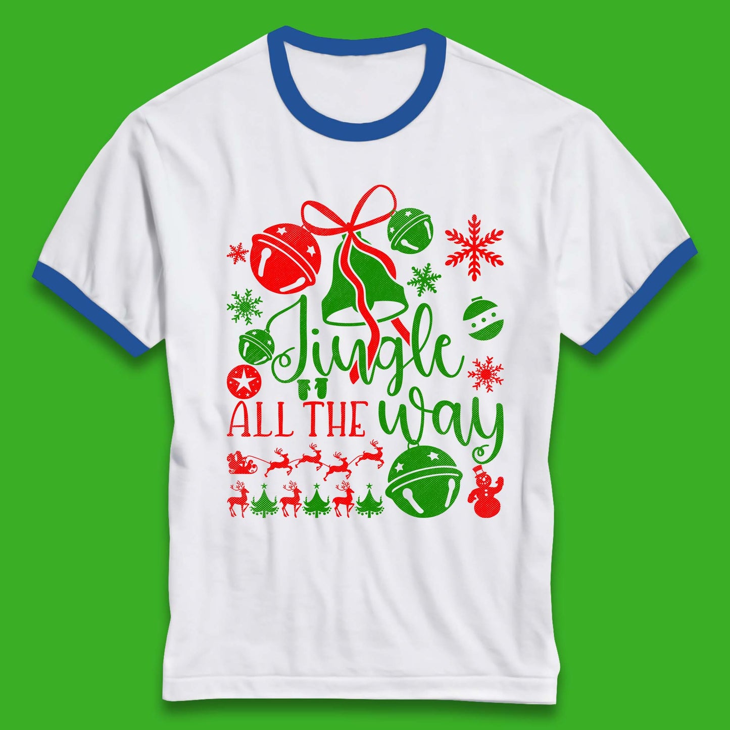 jingle all the way christmas ringer t shirt