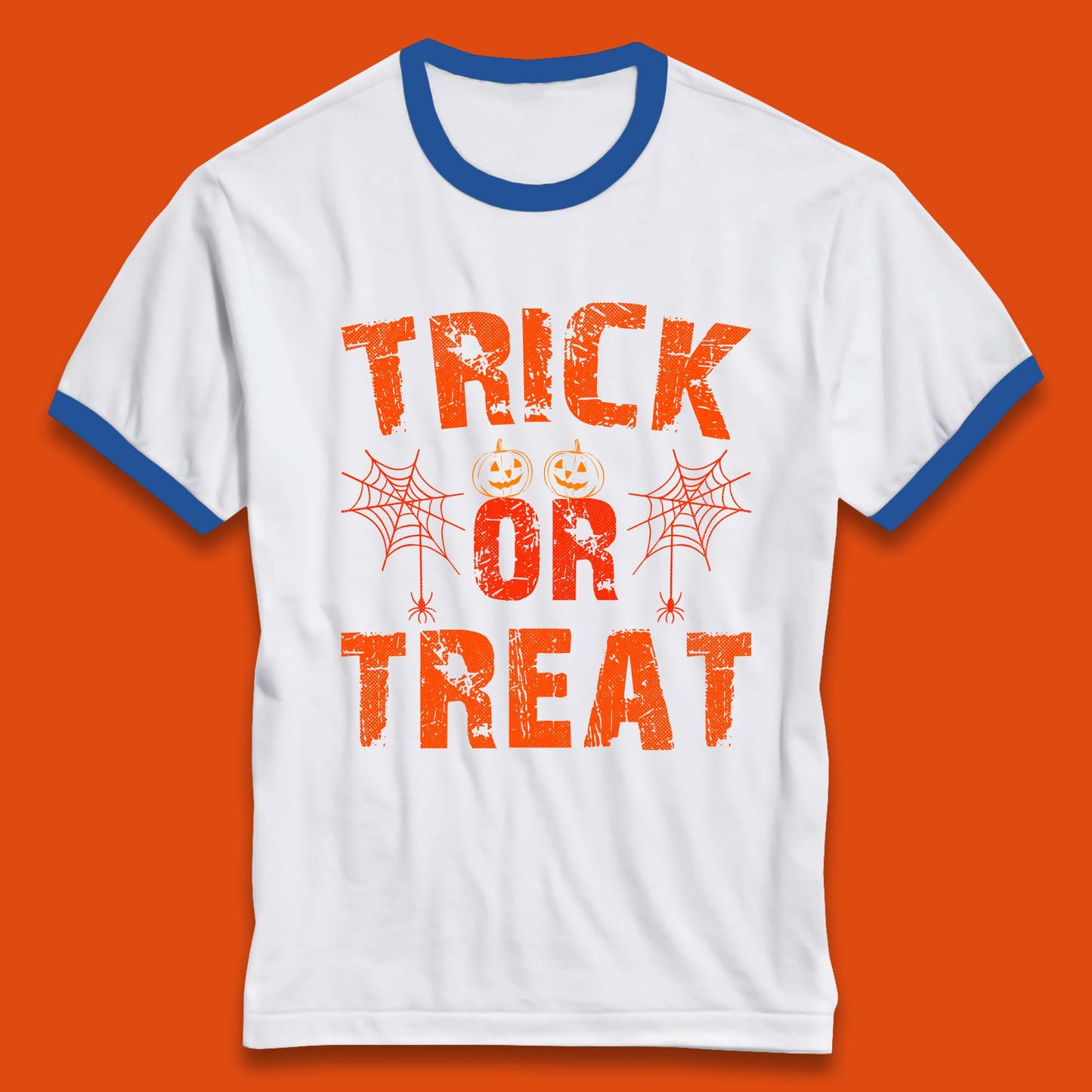 Trick Or Treat Happy Halloween Horror Scary Spooky Season Vibes Ringer T Shirt