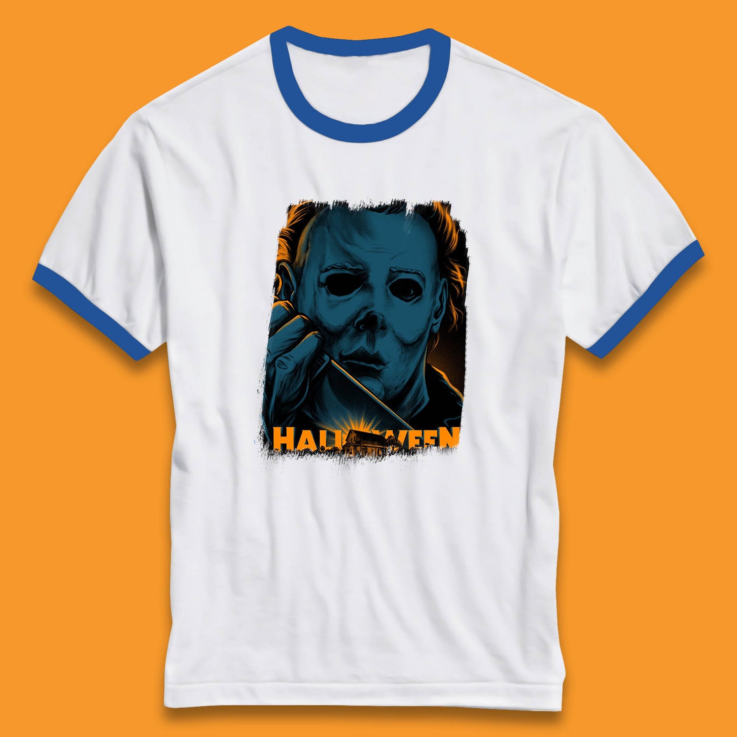 Halloween (1978) Poster Slasher Film Michael Myers Halloween Horror Thriller Movie Character Ringer T Shirt