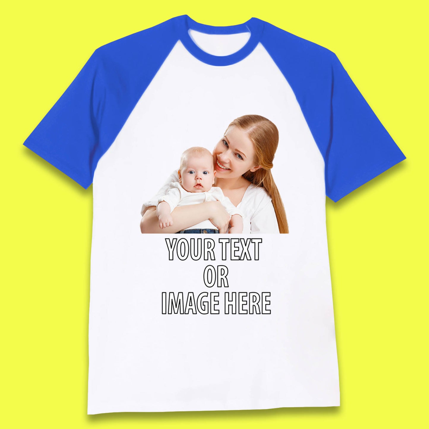 Personalized Custom Text Or Image Here, Custom Photo, Custom Business Logo, Add Your Own Text Customizable Baseball T Shirt