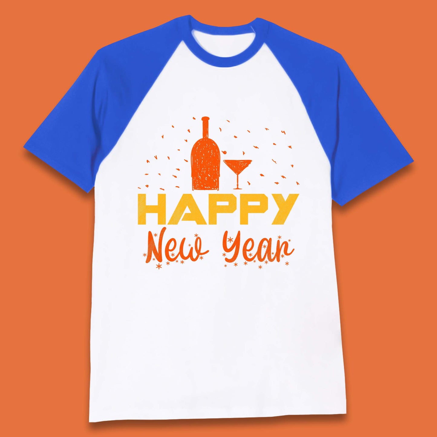 Happy New Year Wine Drinking Baseball T-Shirt