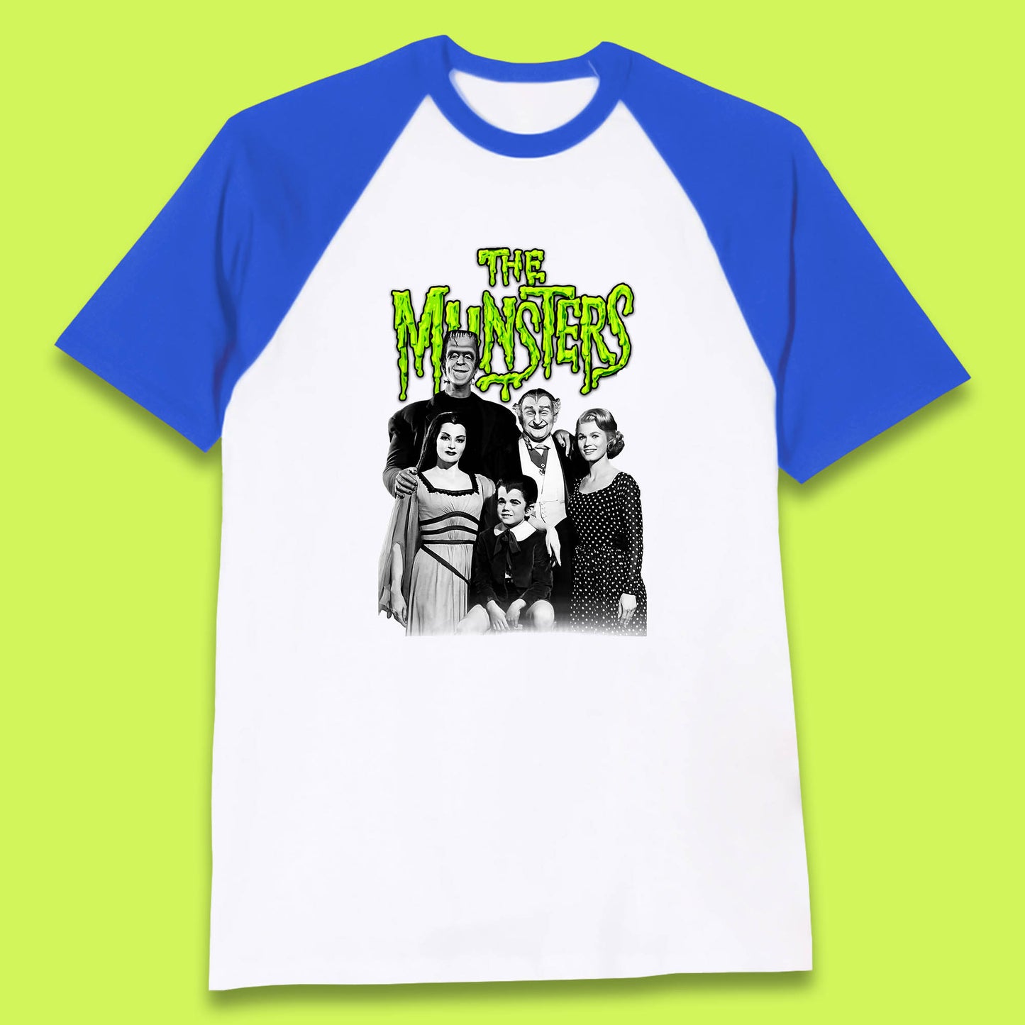 Vintage The Munsters Family TV Series Halloween Frankenstein Horror Scary Baseball T Shirt