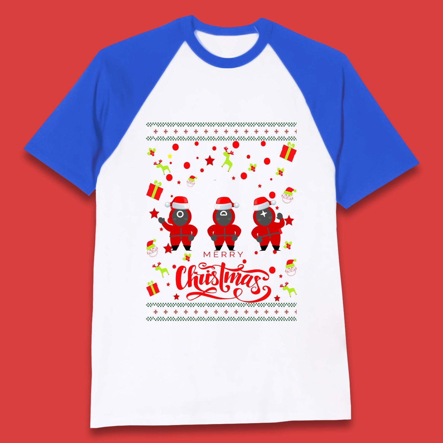 Squid Game Guards Christmas Baseball T-Shirt