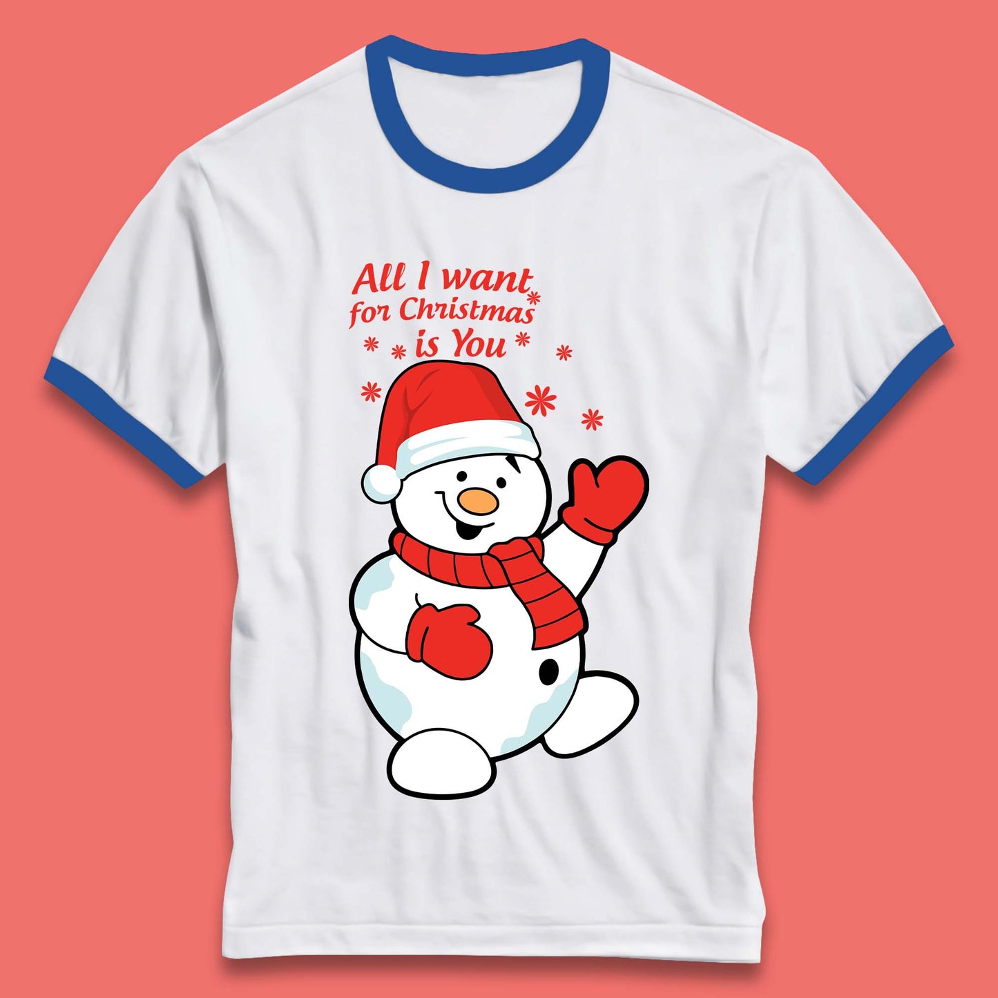 Snowman Christmas Ringer T-Shirt