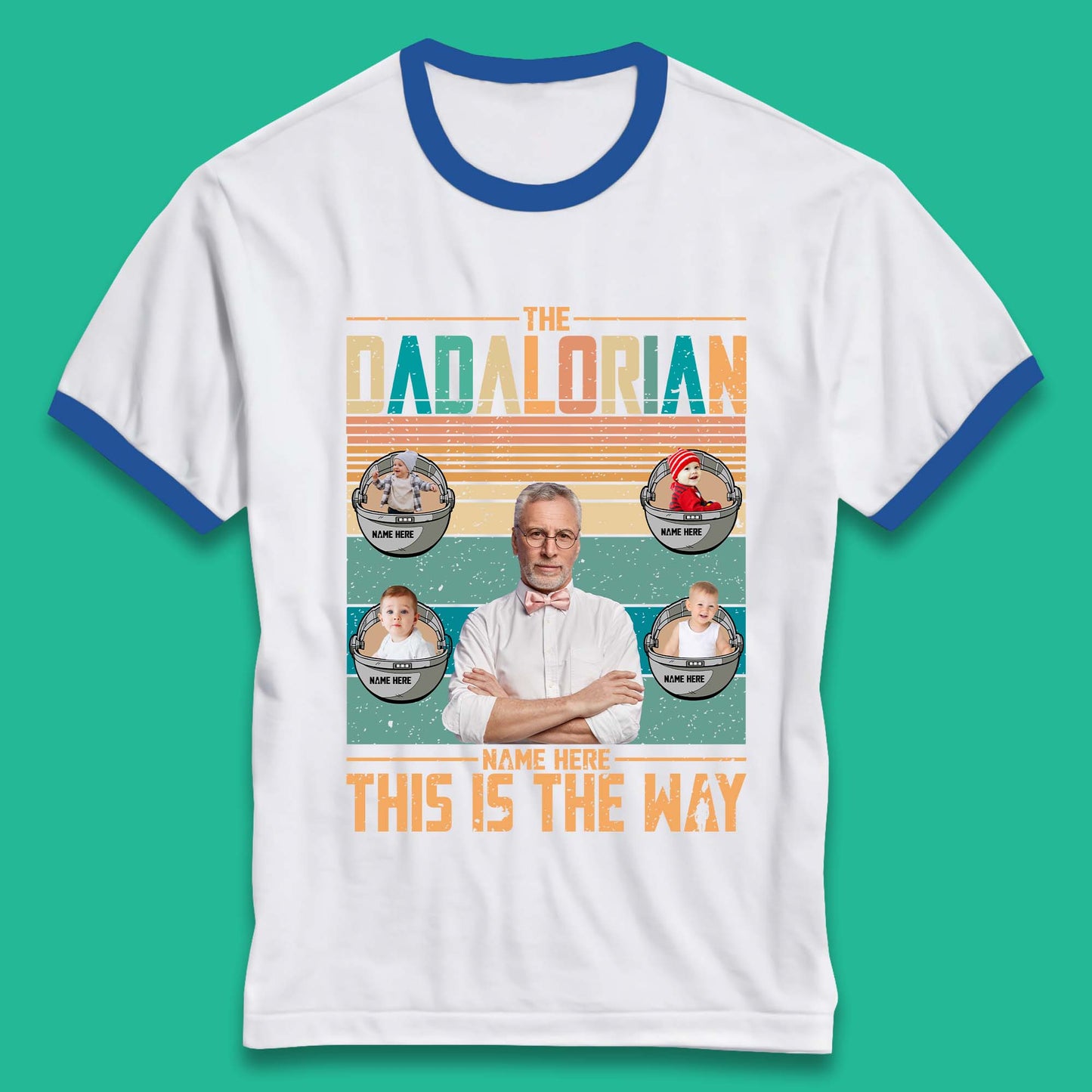 Personalised The Dadalorian Ringer T-Shirt