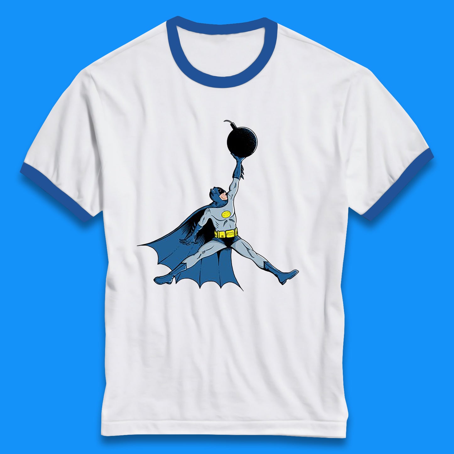 Superhero Batman Jordan Spoof DC Comics Action Adventure Movie Character Ringer T Shirt