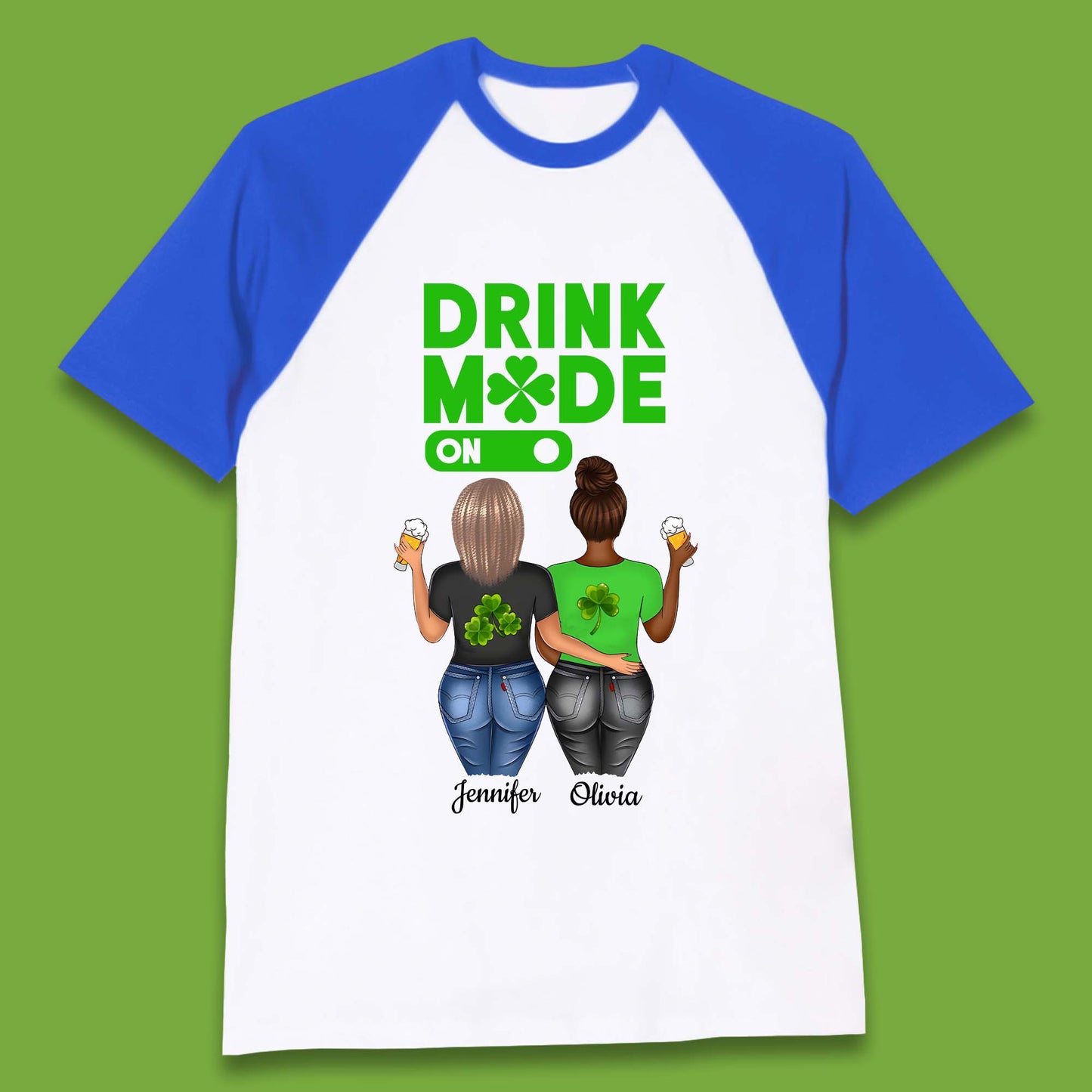 Personalised Drink Mode On Baseball T-Shirt