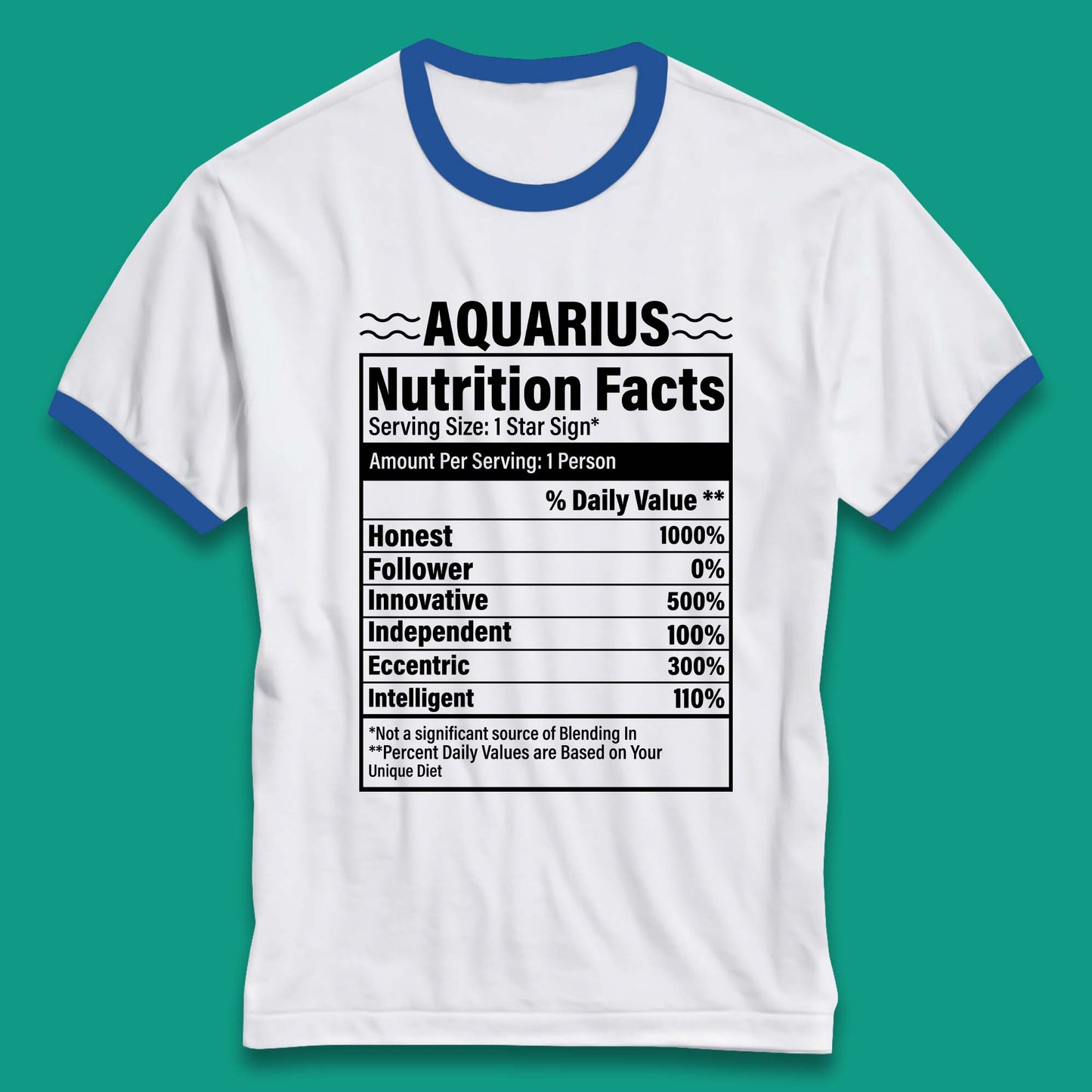 Aquarius Nutrition Facts Ringer T-Shirt