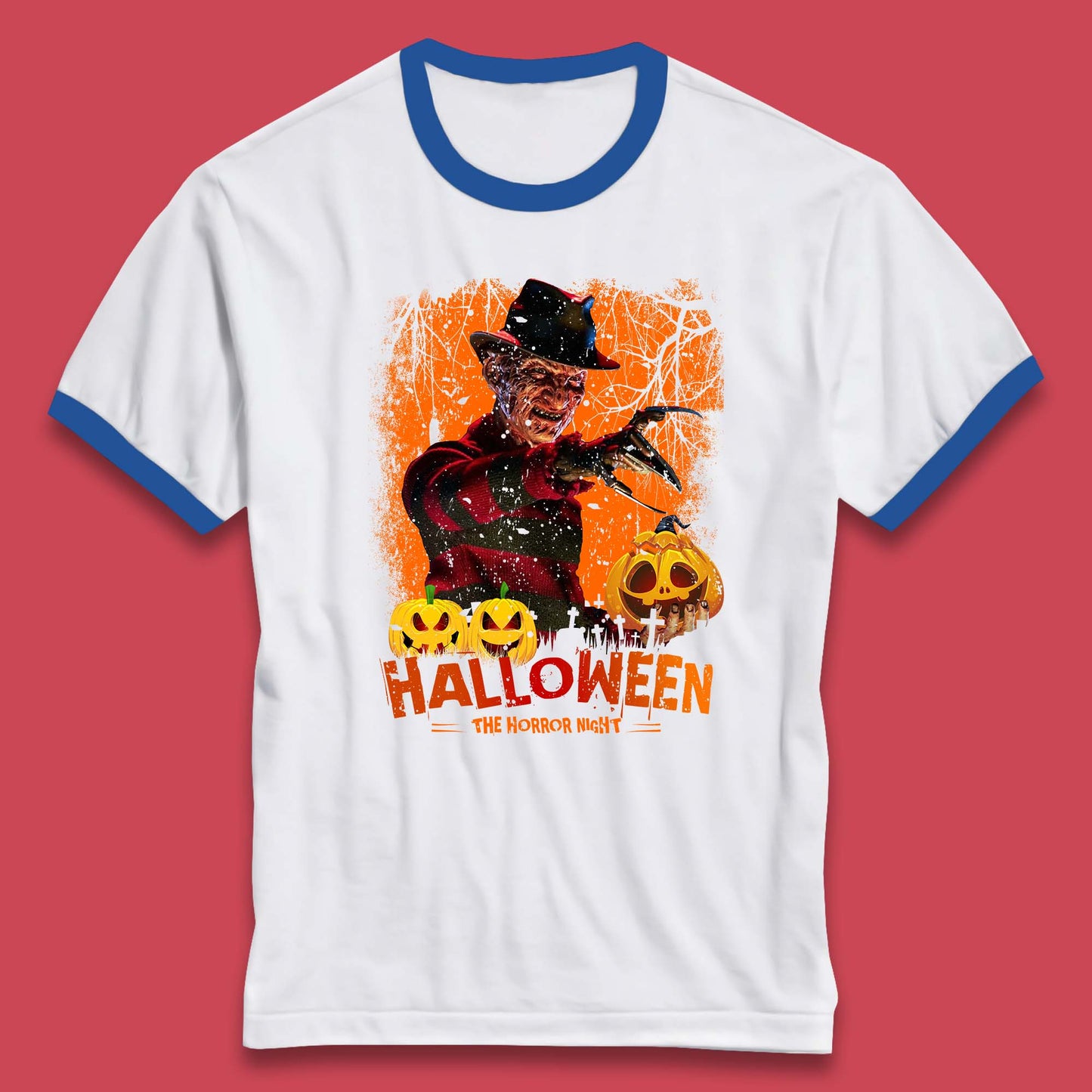 Halloween The Horror Night Freddy Krueger Horror Movie Character Serial Killer Ringer T Shirt