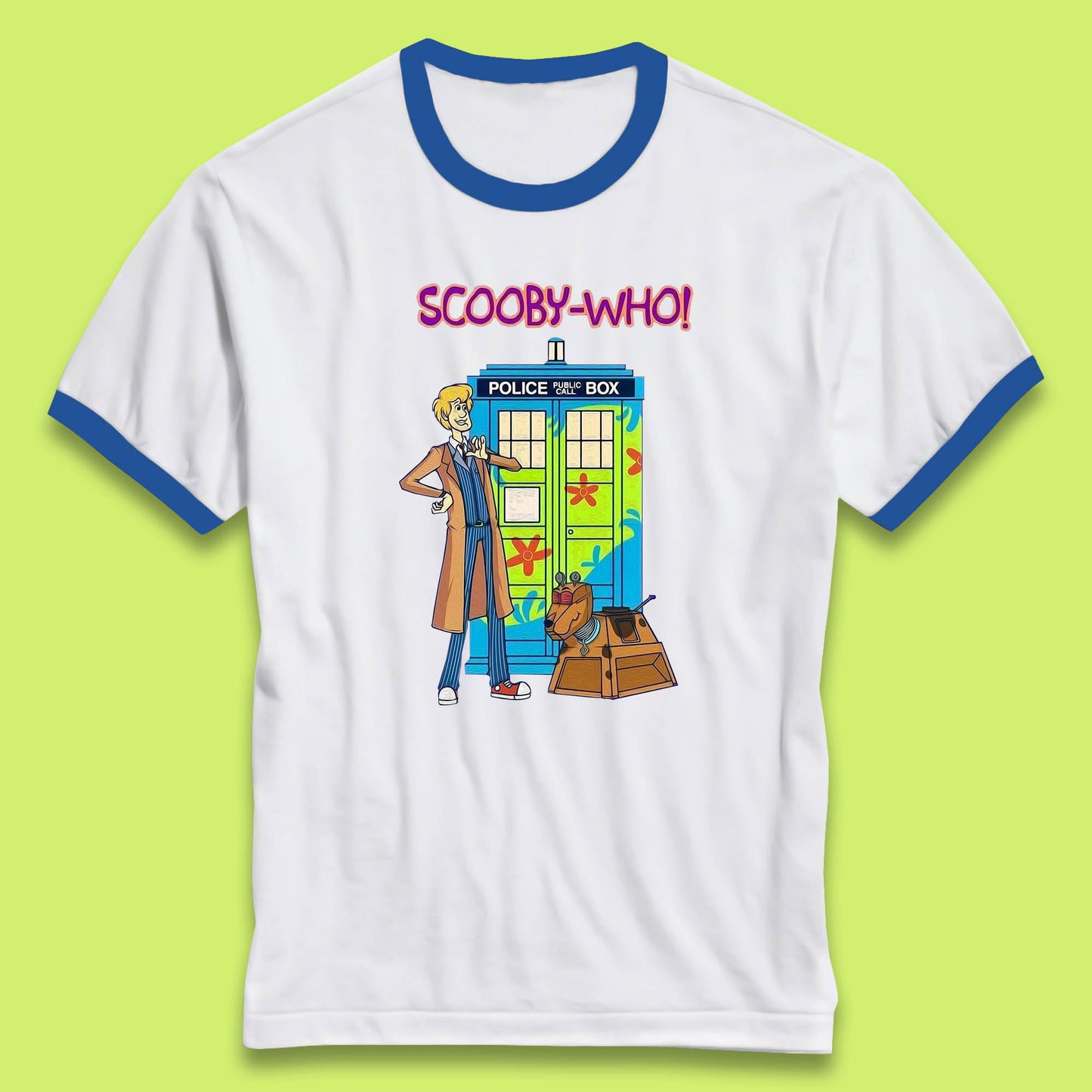 Scooby-Who Police Public Call Box Scooby-Doo Doctor Who Tardis Police Box Ringer T Shirt