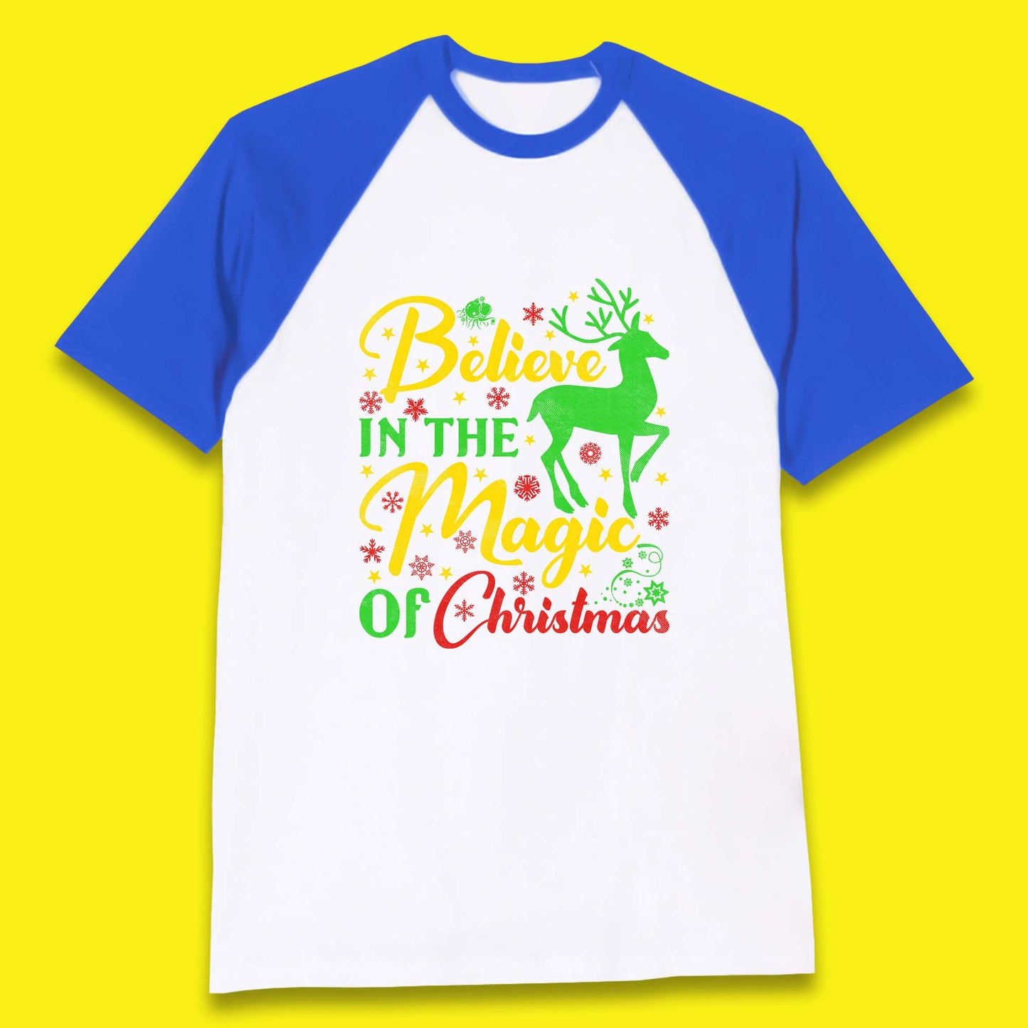 believe in the magic of christmas reindeer t shirt