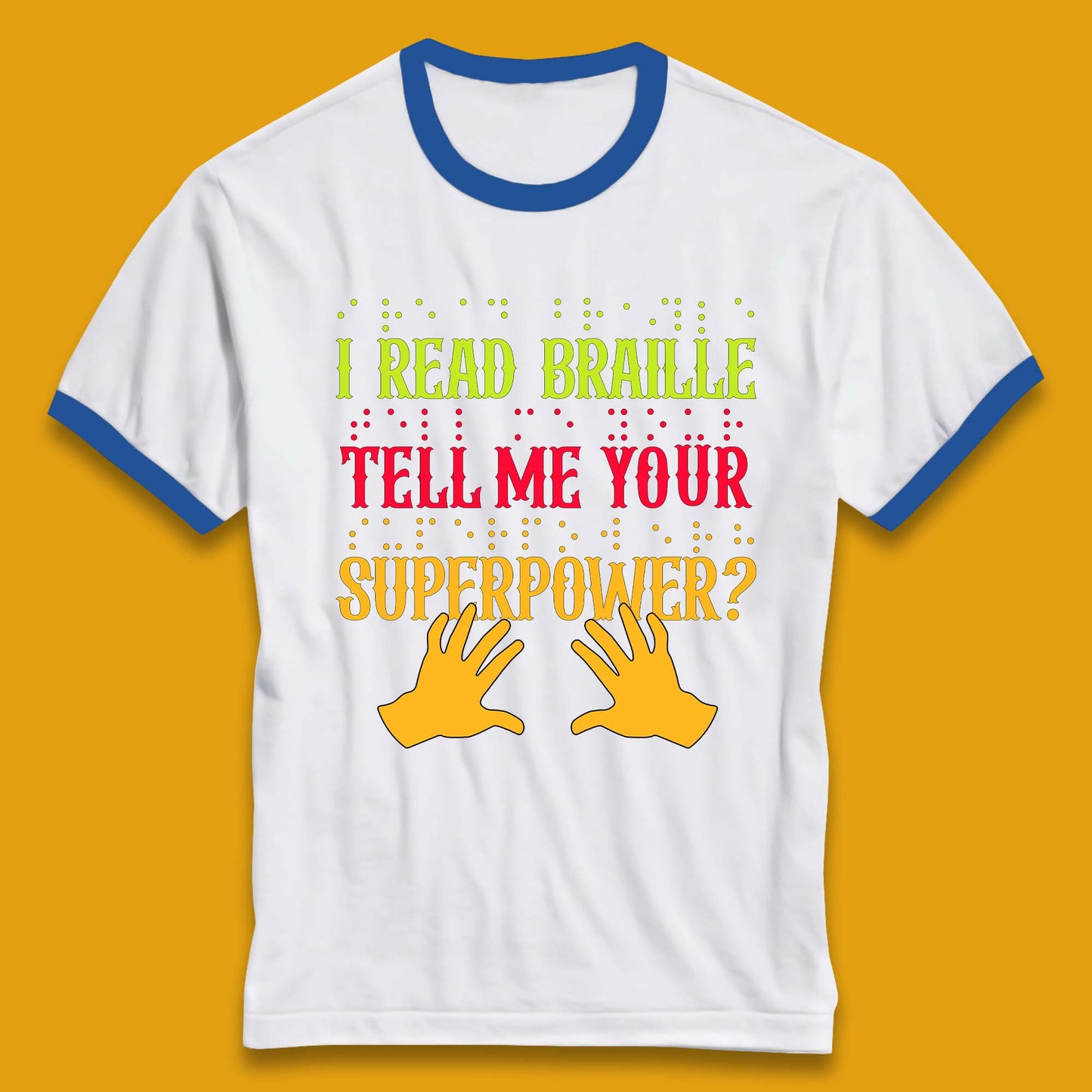 Braille Superpower Ringer T-Shirt
