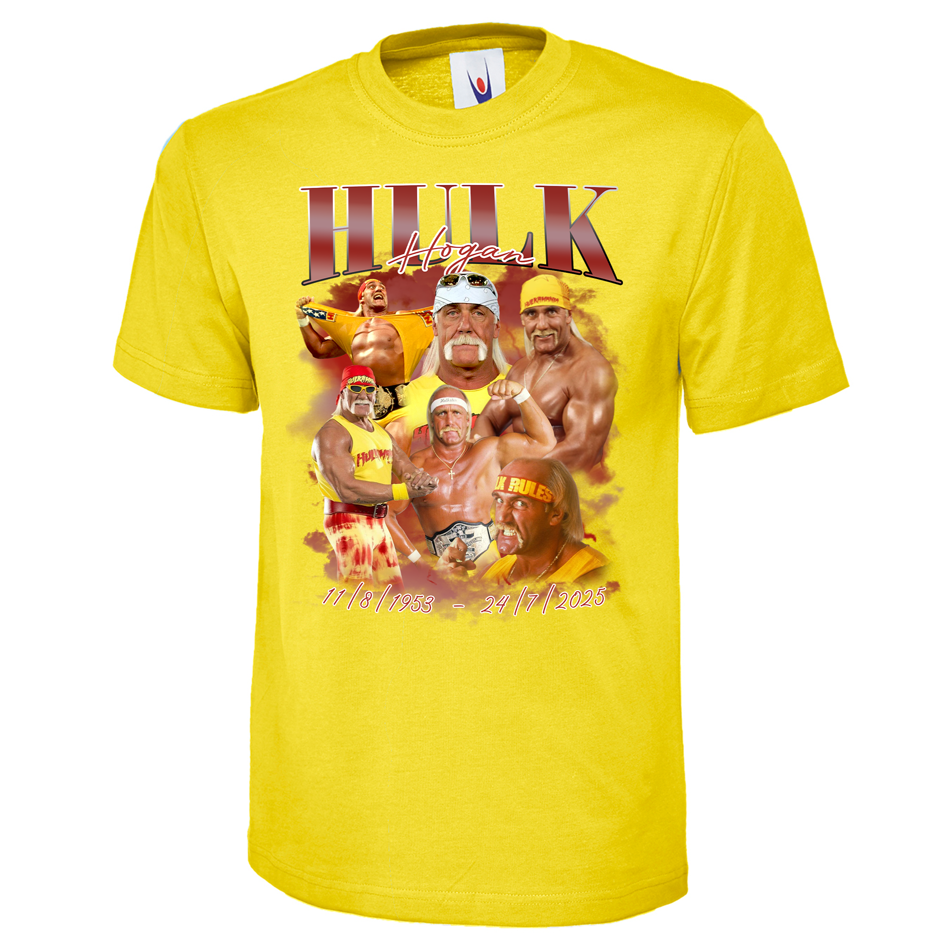 WWE Men's Hulkamania Hulk Hogan T-Shirt – Yellow With Red Print - View #3