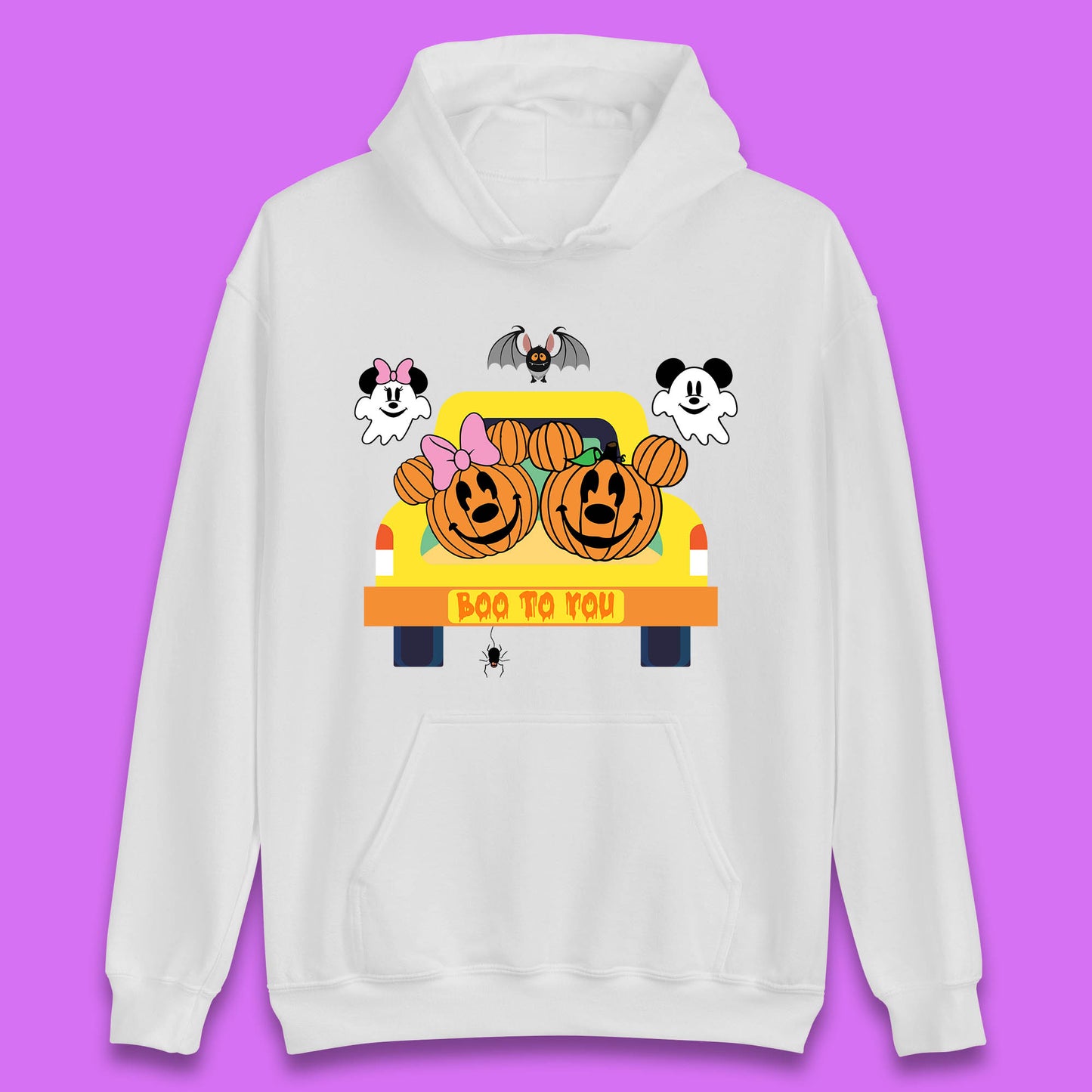 Disney Halloween Mickey Minnie Mouse Pumpkin Ghost Boo To You Horror Scary Disney Trip Unisex Hoodie