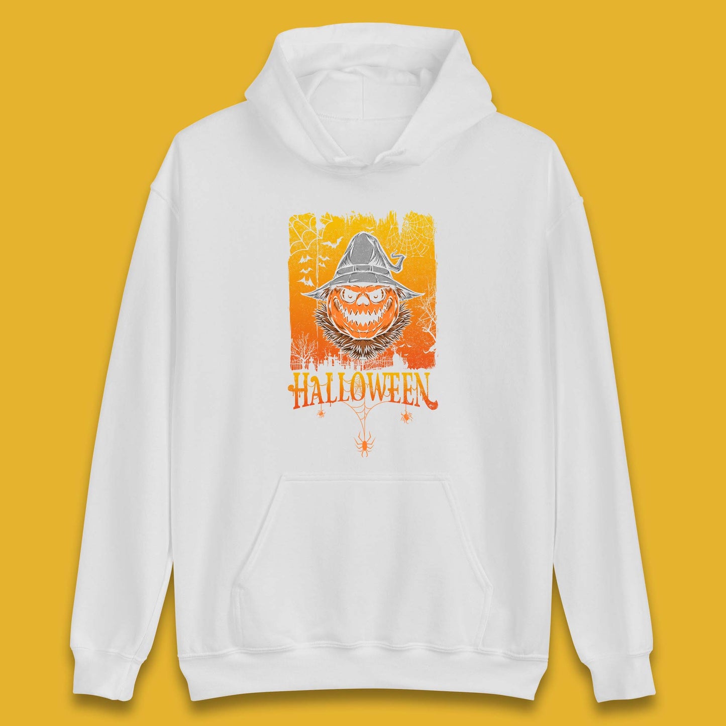 Angry Halloween Scary Evil Pumpkin Funny Pumpkin Head With Fire Eyes Scary Spooky Season Unisex Hoodie