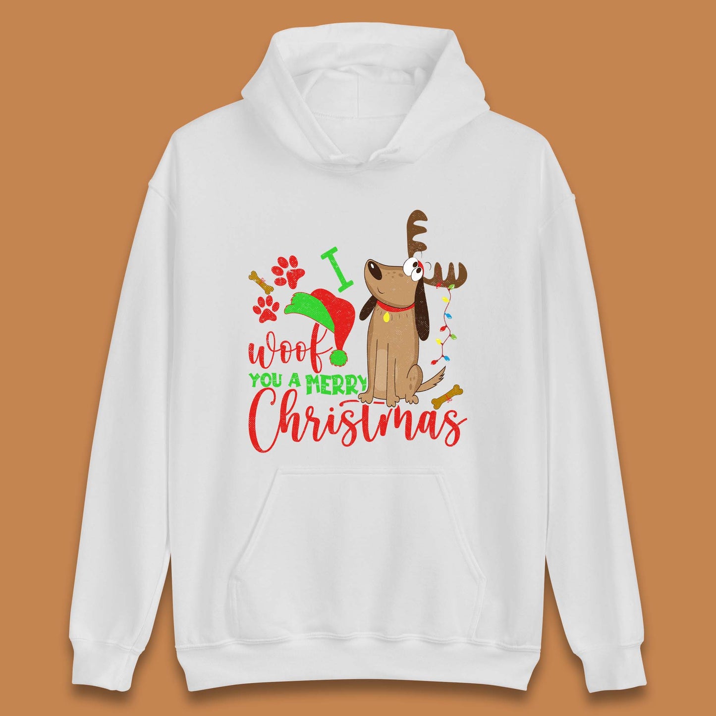 I Woof You A Merry Christmas Unisex Hoodie