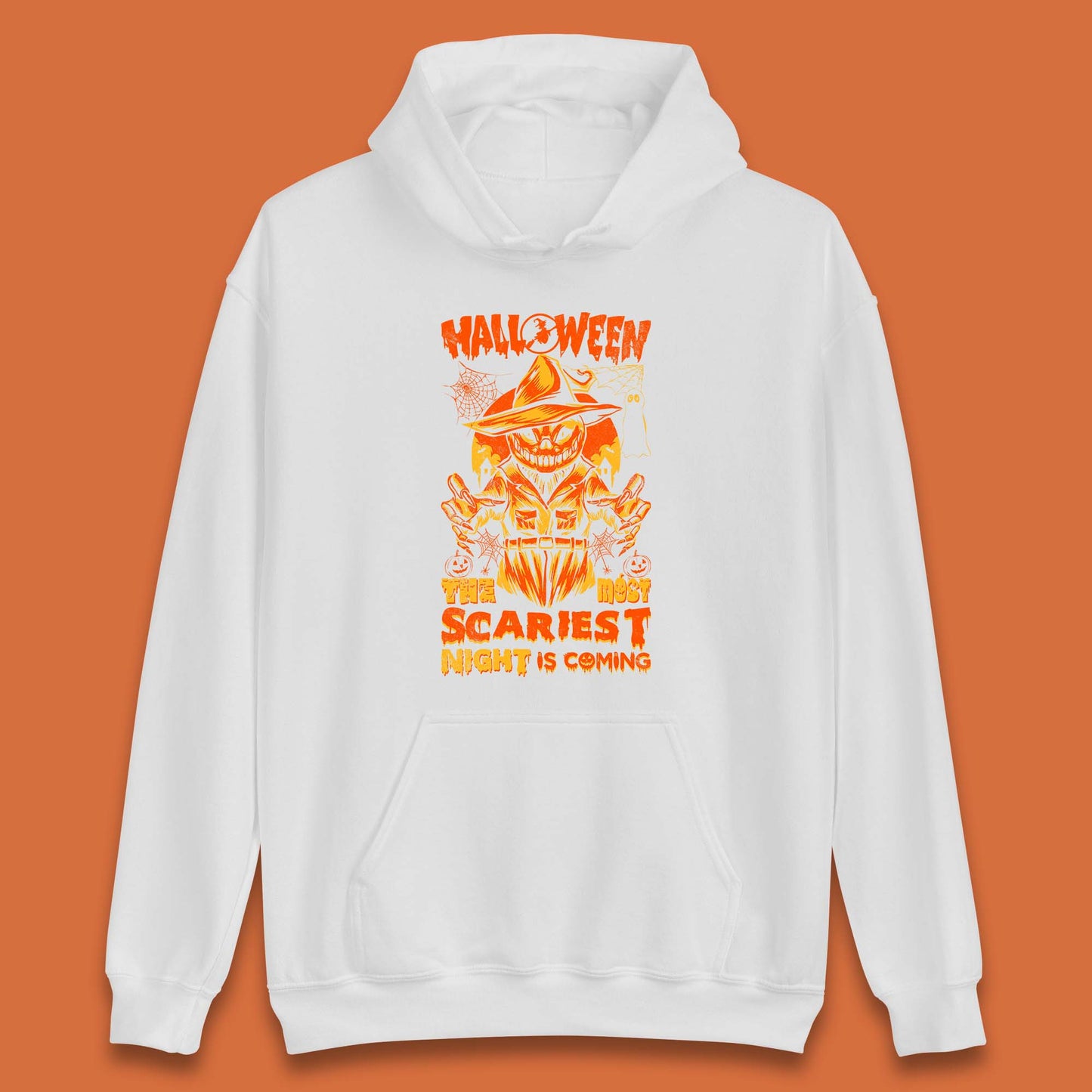 Halloween The Most Scariest Night Is Coming Halloween Scarecrow Jack O Lantern Scary Night Unisex Hoodie