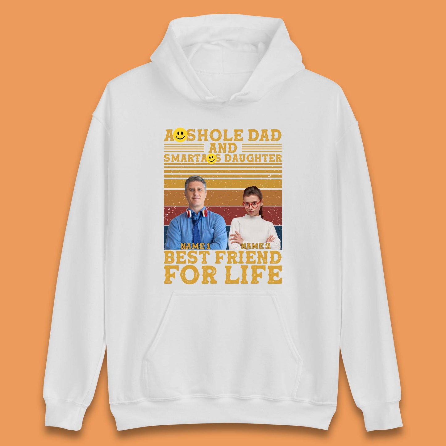 Personalised Asshole Dad And Smartass Daughter Unisex Hoodie