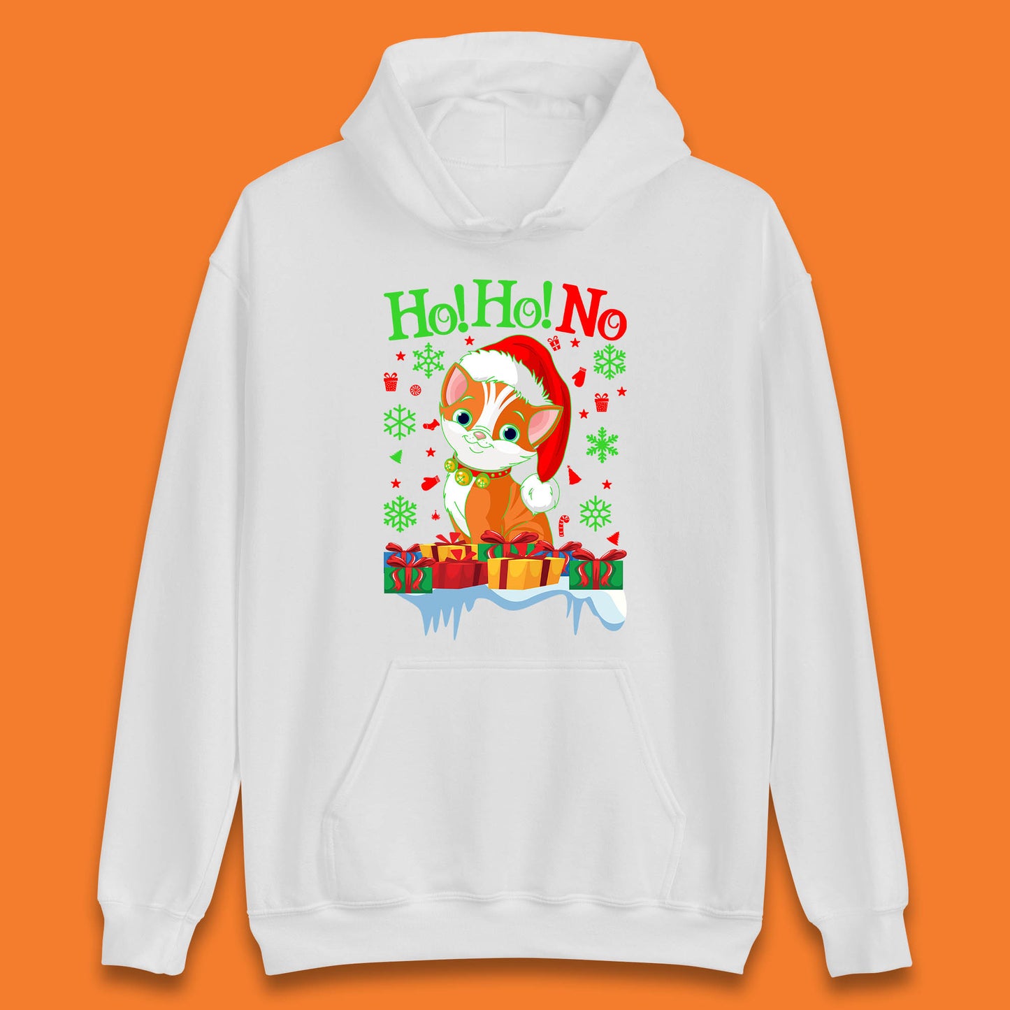 ho ho no christmas cat hoodie