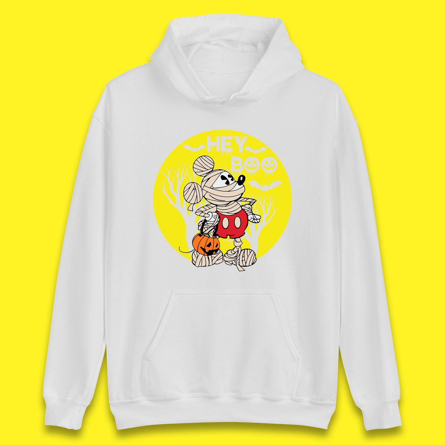 Hey Boo Disney Halloween Mickey Mouse Mummy Trick Or Treat Spooky Vibes Unisex Hoodie