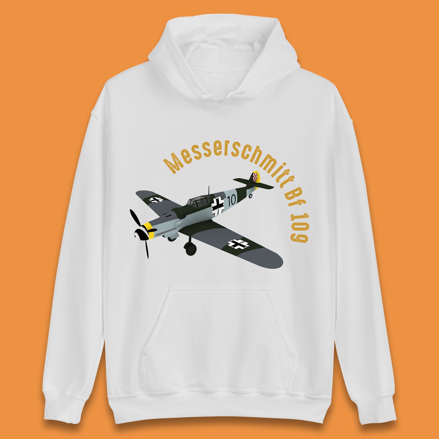 Messerschmitt Bf 109 Fighter Aircraft Vintage Retro Military Fighter Jets World War Remembrance Day Unisex Hoodie