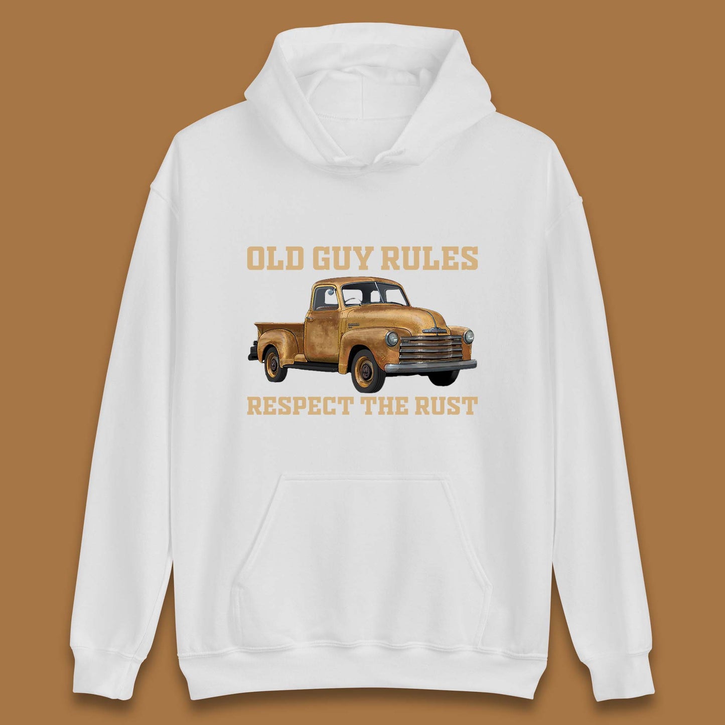 Old Guy Rules Respect The Rust Truck Classic Antique Truck Enthusiasts Unisex Hoodie