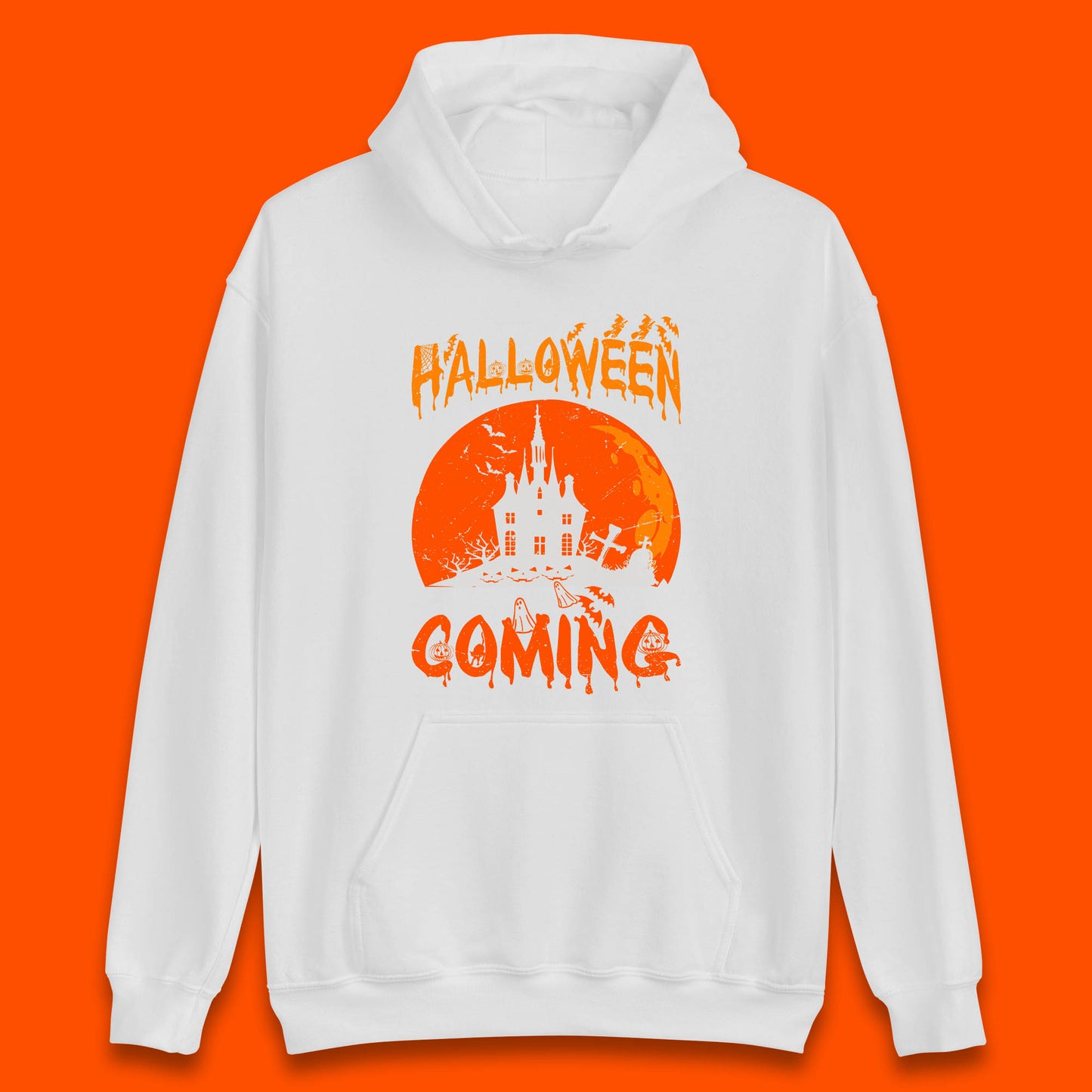 Halloween Coming Horror Scary Ghost Haunted House Spooky Season Unisex Hoodie