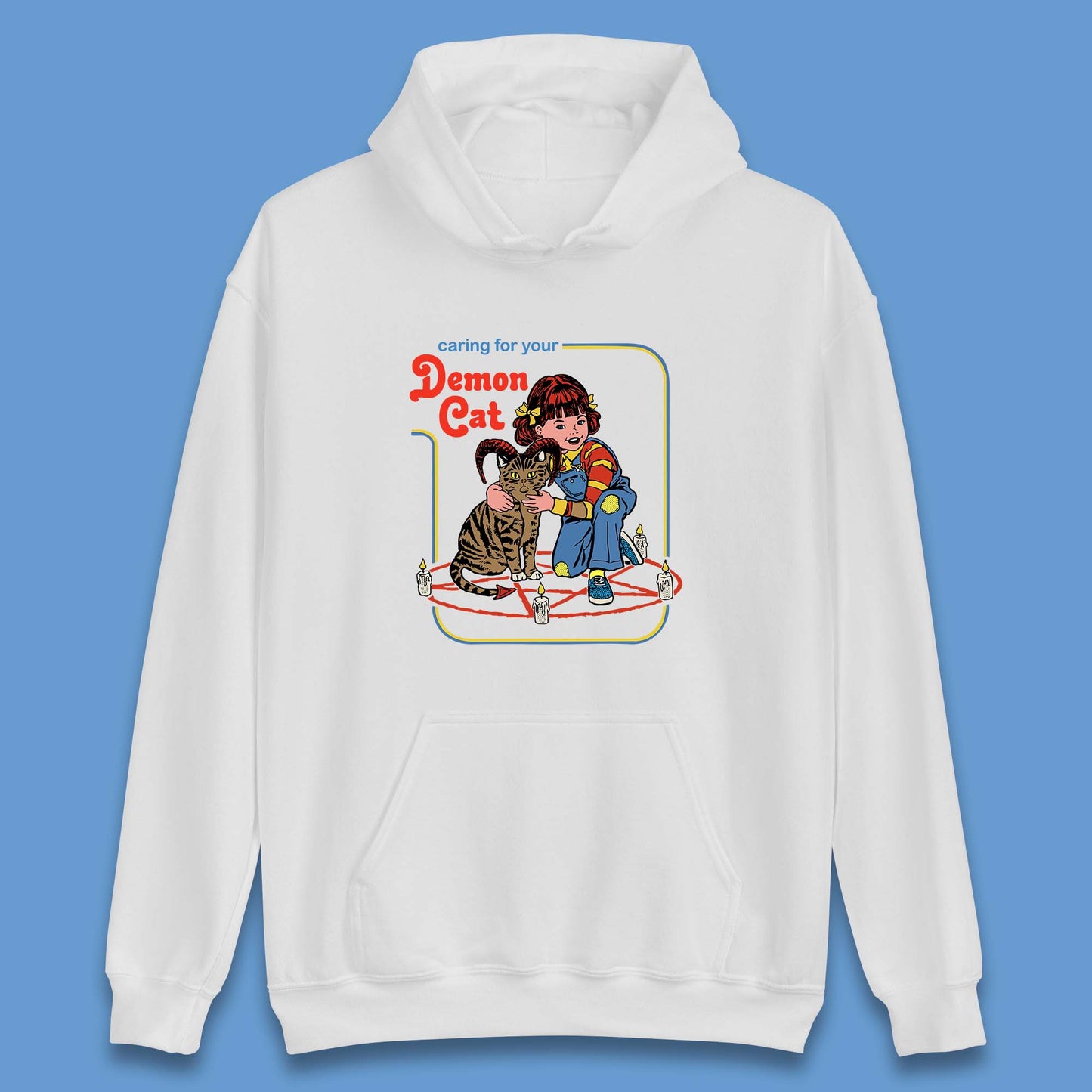 Caring For Your Demon Cat Creepy Incantation Halloween Aesthetic Cat Unisex Hoodie