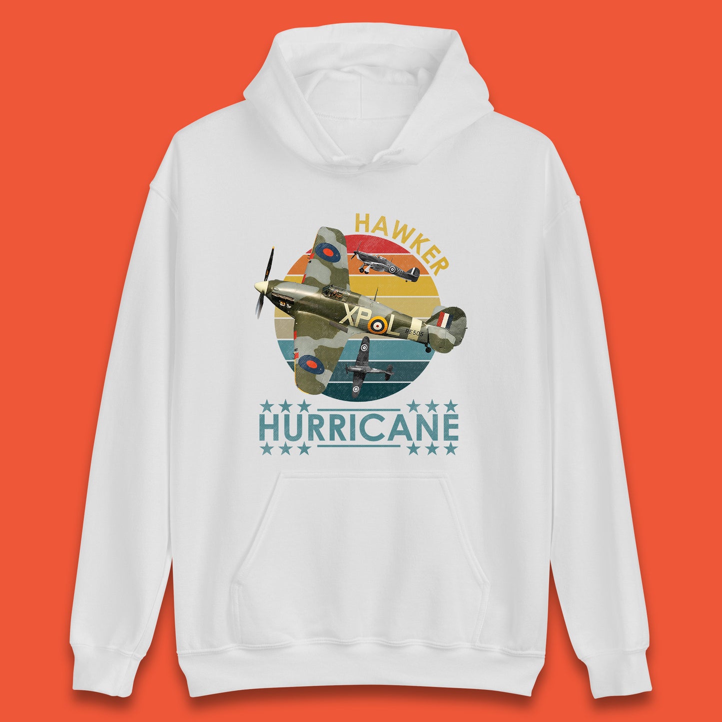 Hawker Hurricane UK Vintage WWII RAF Fighter Jet British Aircraft Royal Air Force Remembrance Day Unisex Hoodie